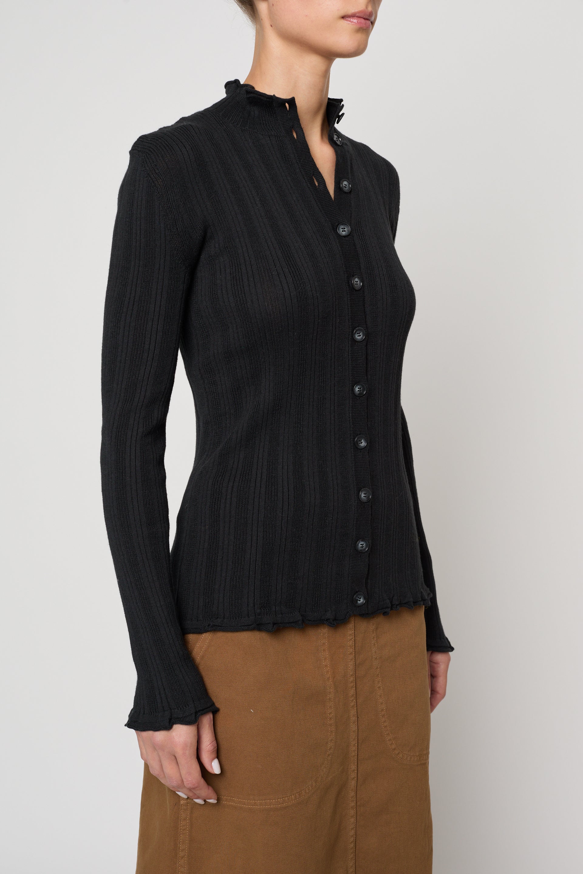 Pointelle Cardigan in Cotton