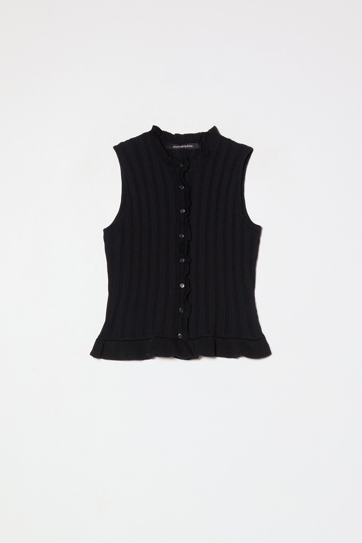 Pointelle Ruffle Top in Cotton