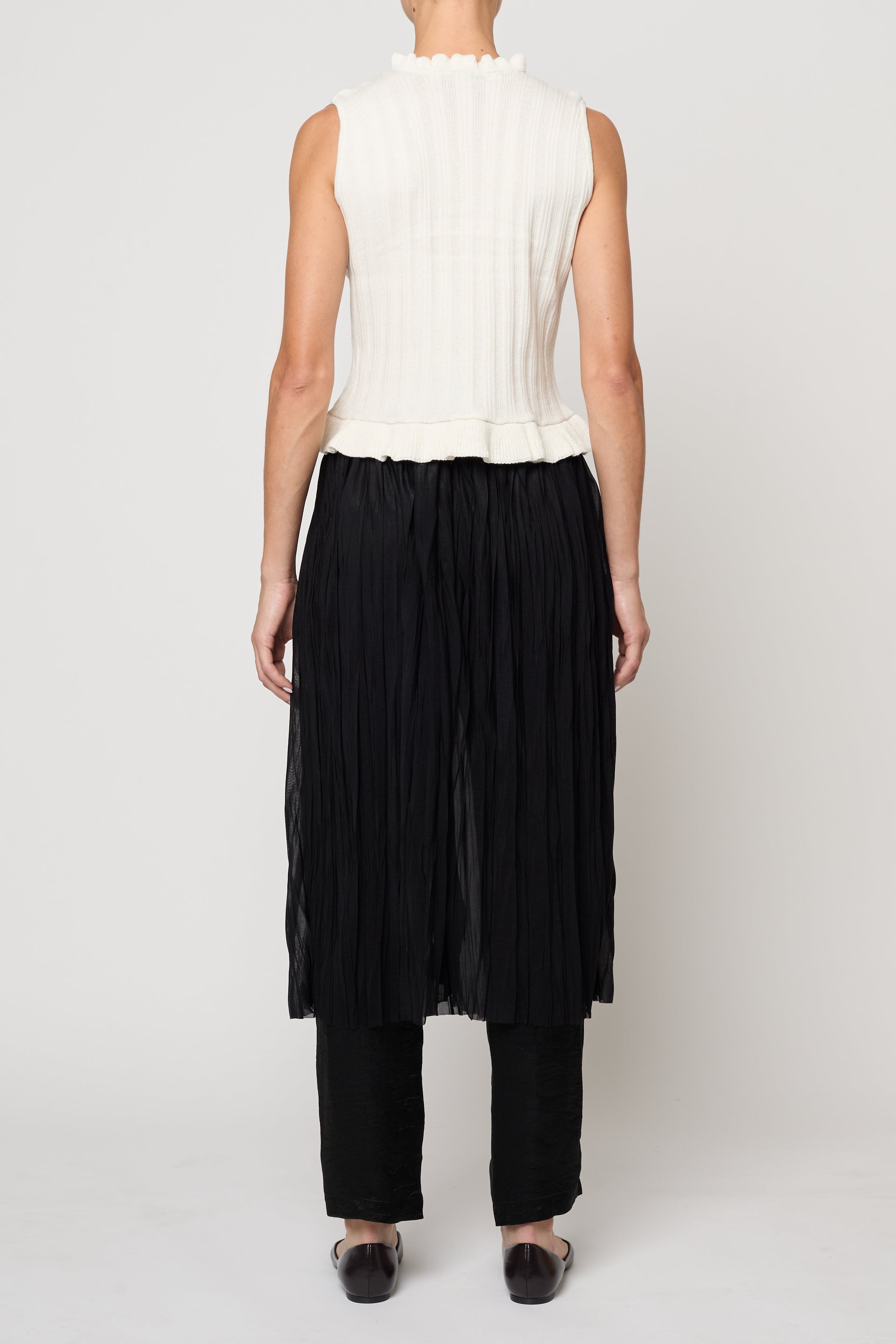 Pointelle Ruffle Top in Cotton