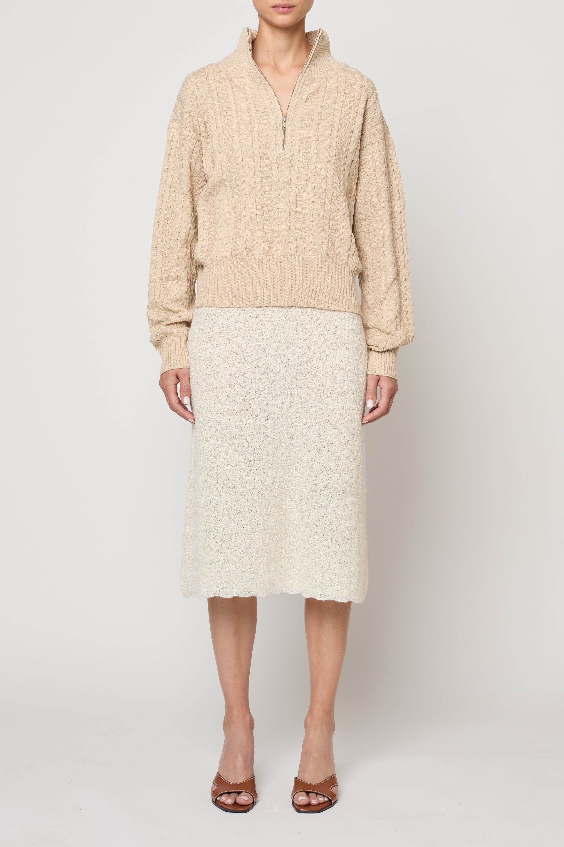 Nova Zip Sweater in Rope Knit