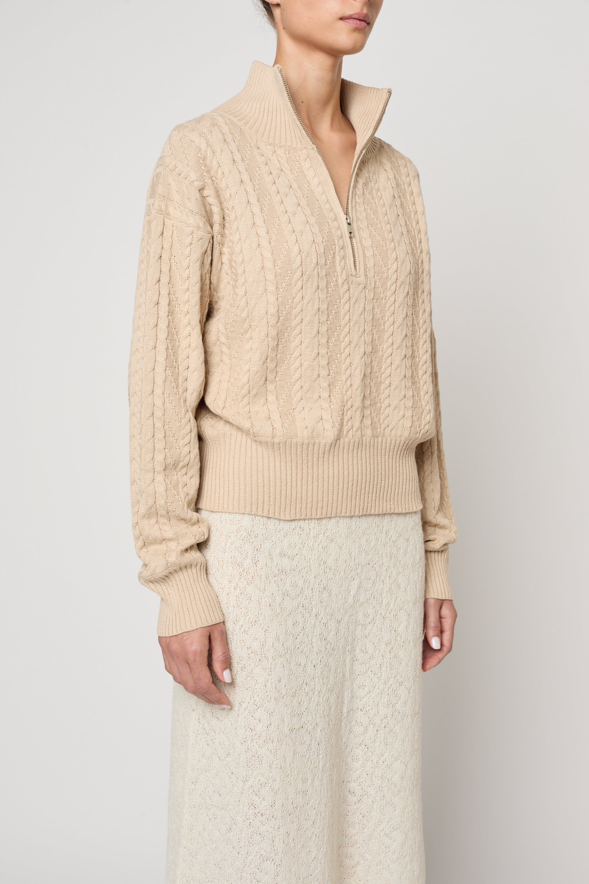 Nova Zip Sweater in Rope Knit