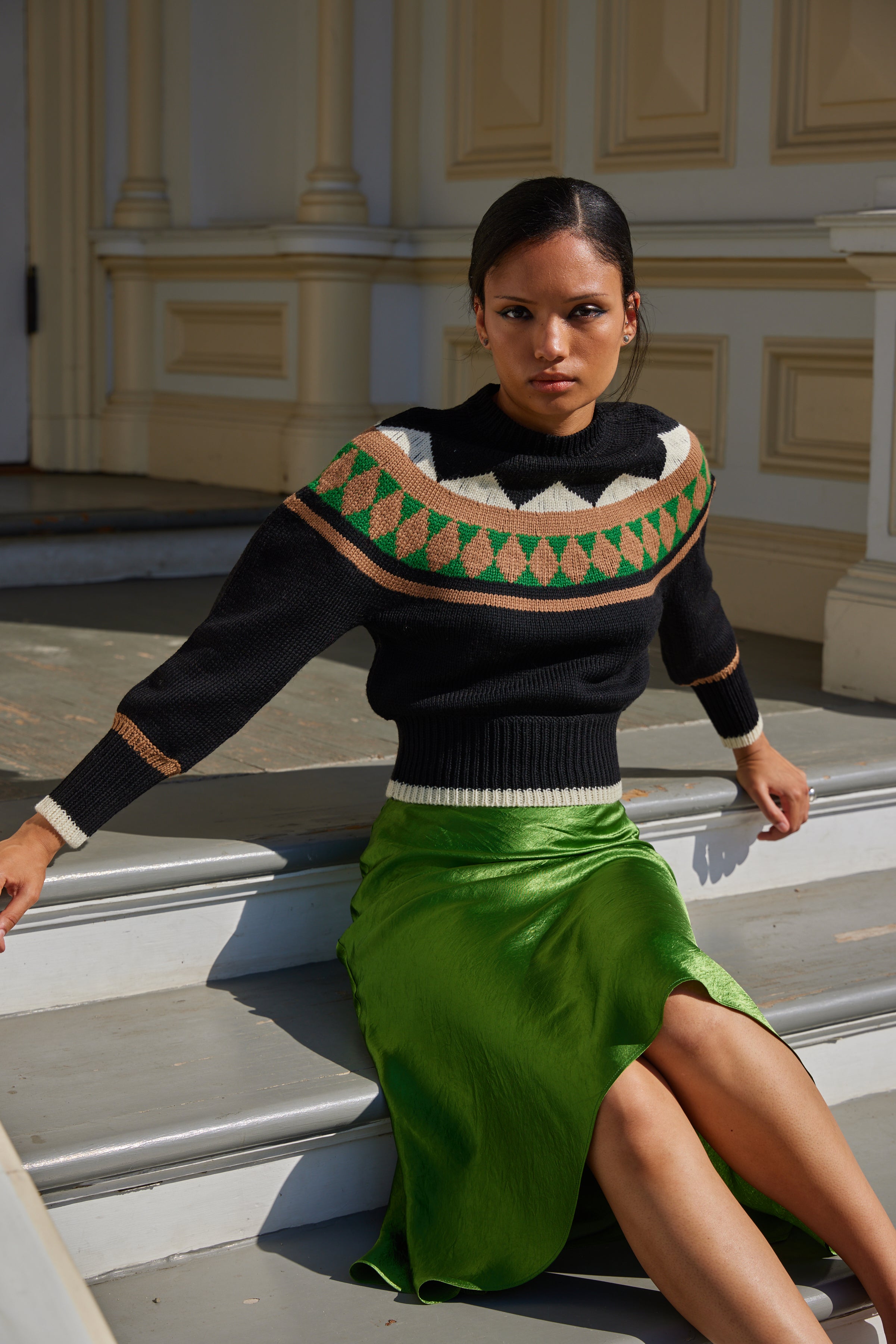 Mireille Skirt in Crinkled Satin