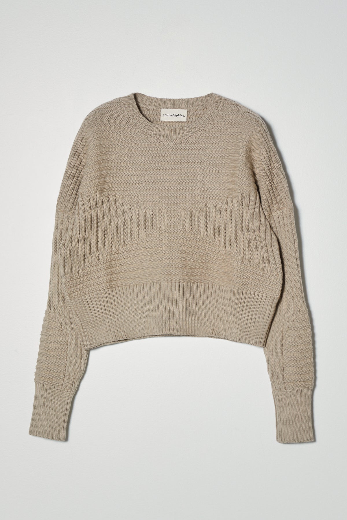 Geometric Knit Cotton Sweater