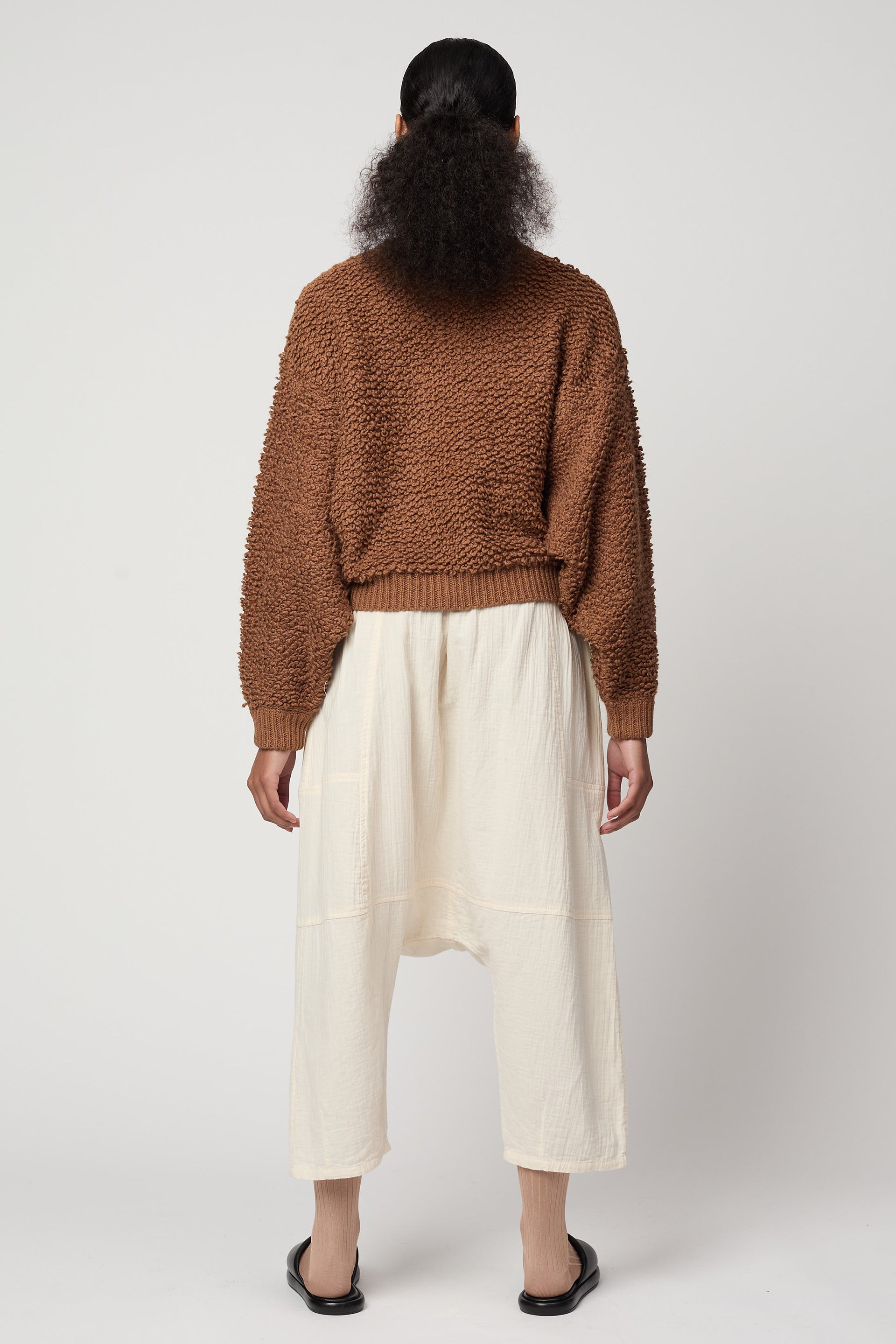 Balloon Sleeve Sweater in Chunky Loop Cotton