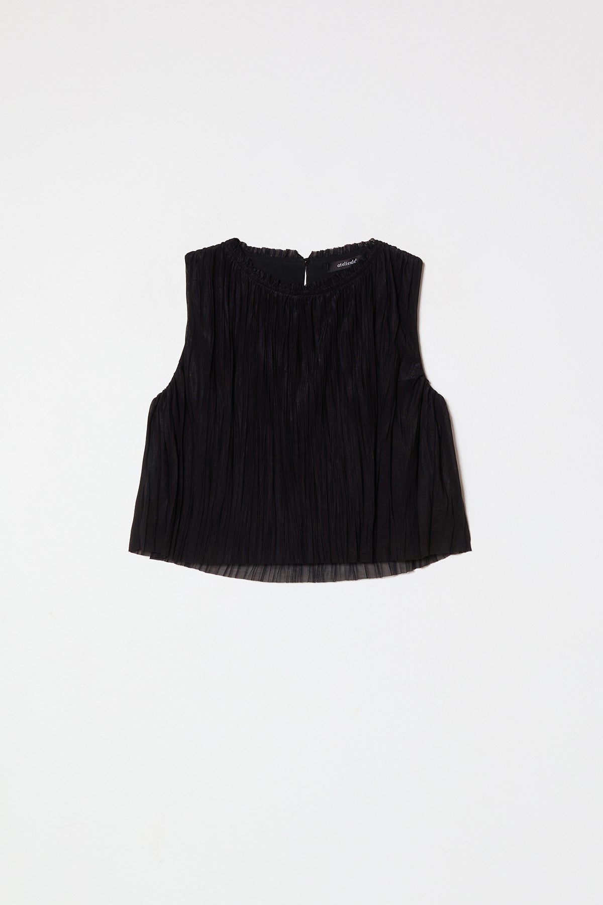 Crop Tank in Random Pleats Chiffon