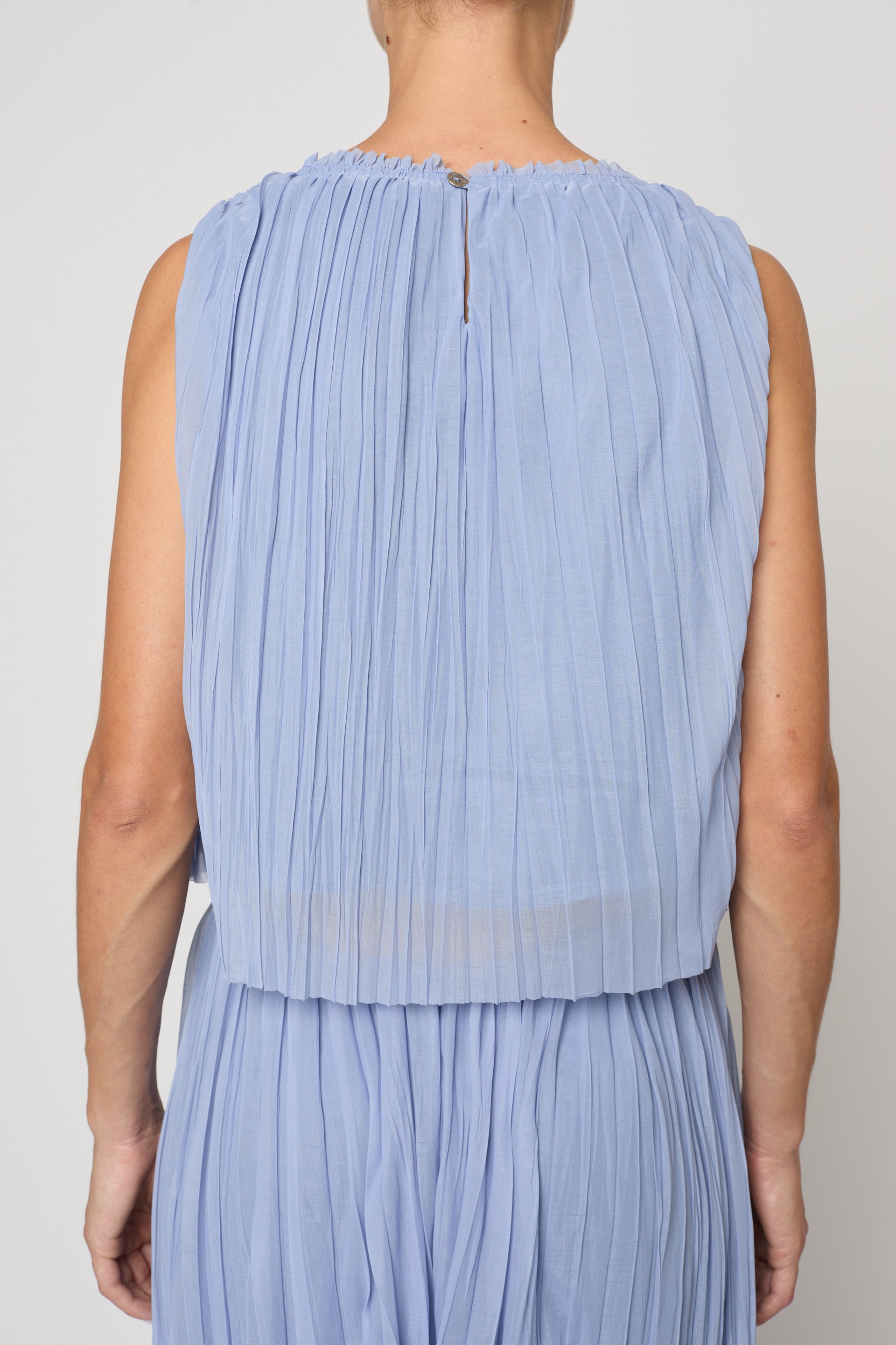 Crop Tank in Random Pleats Chiffon