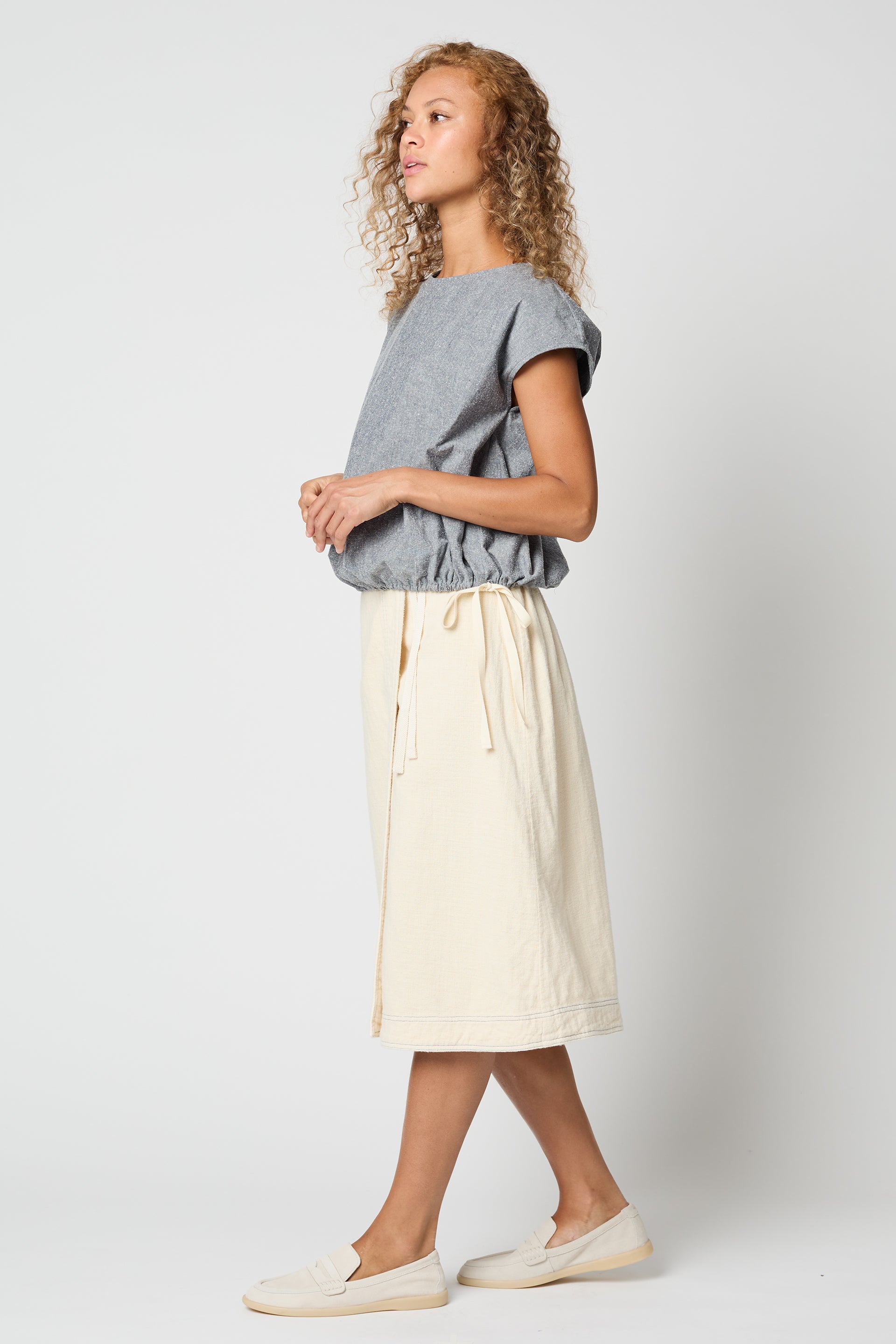 Yvette Skirt in Heavyweight Japanese Double Layer Gauze