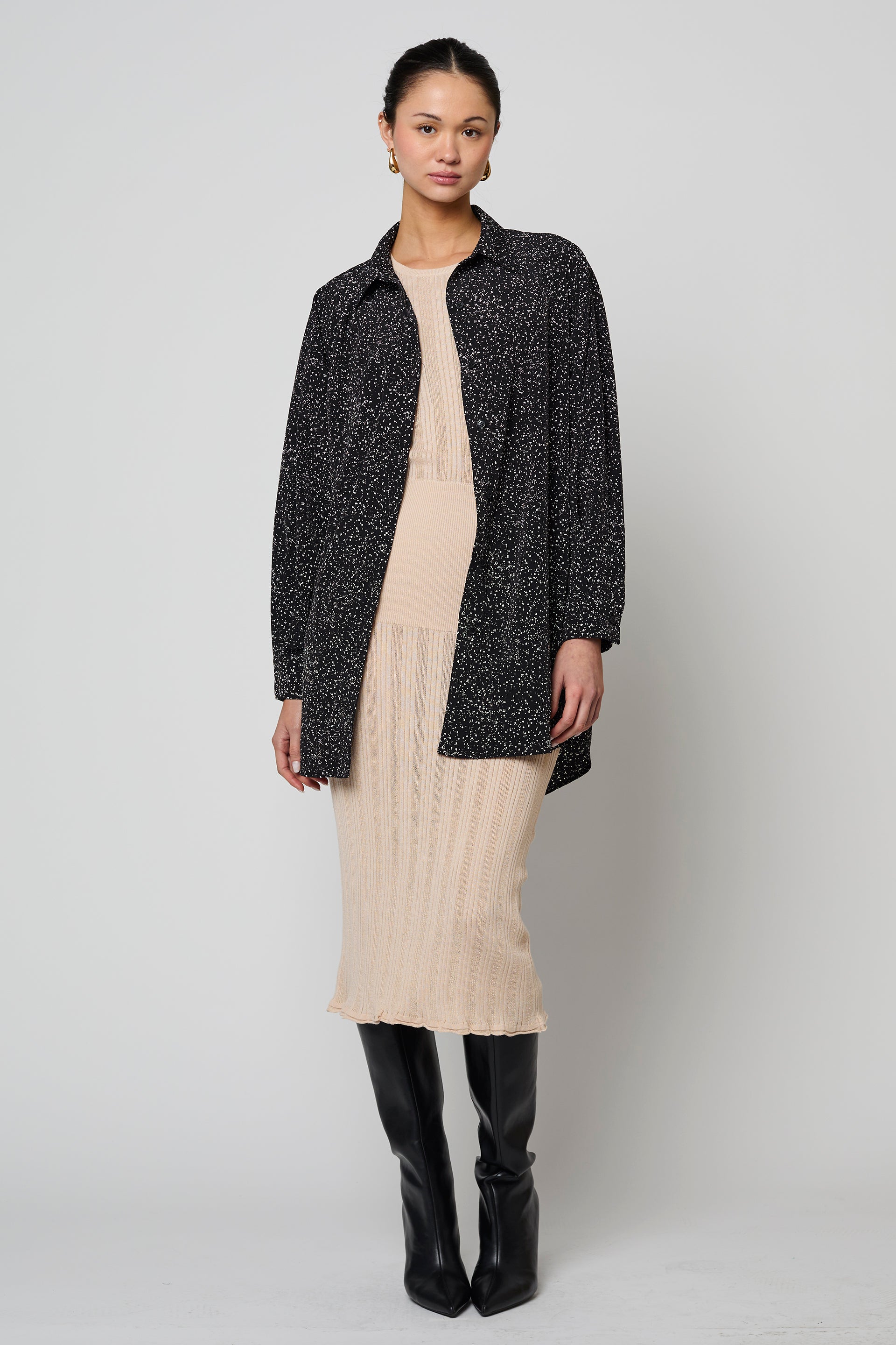 Oversized Overlay in Satin Print