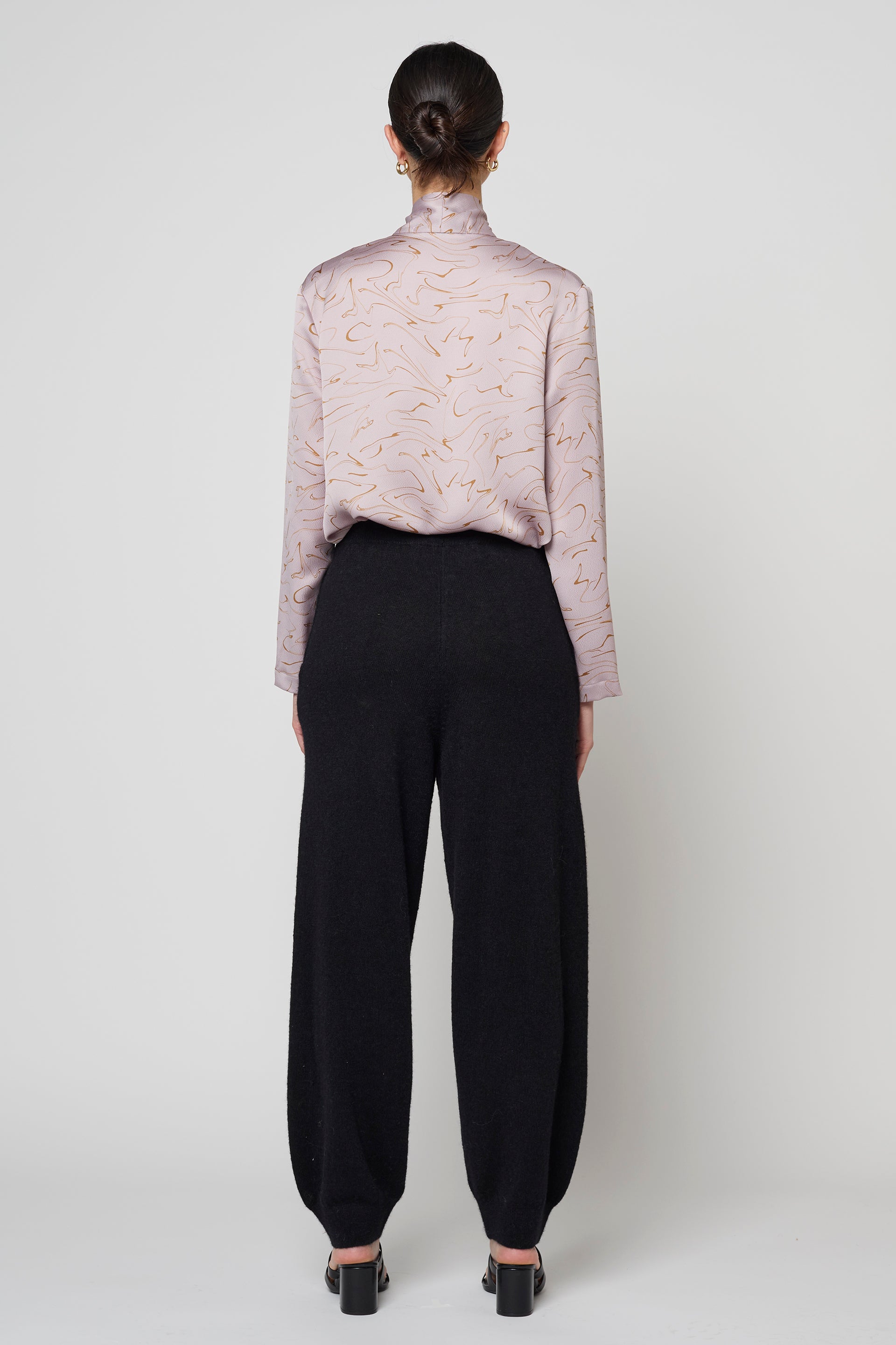 Scarf Blouse in Satin Prints