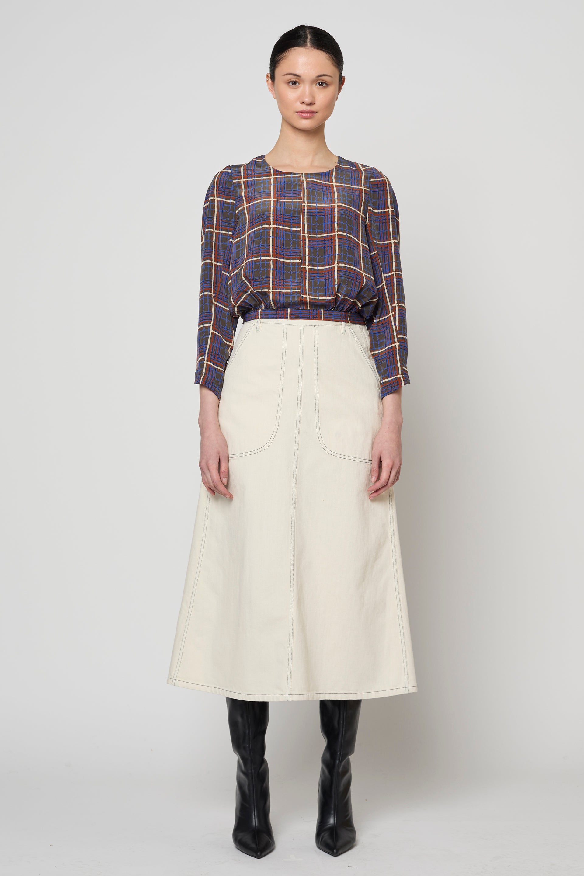 Brigitte Blouse in Satin Prints