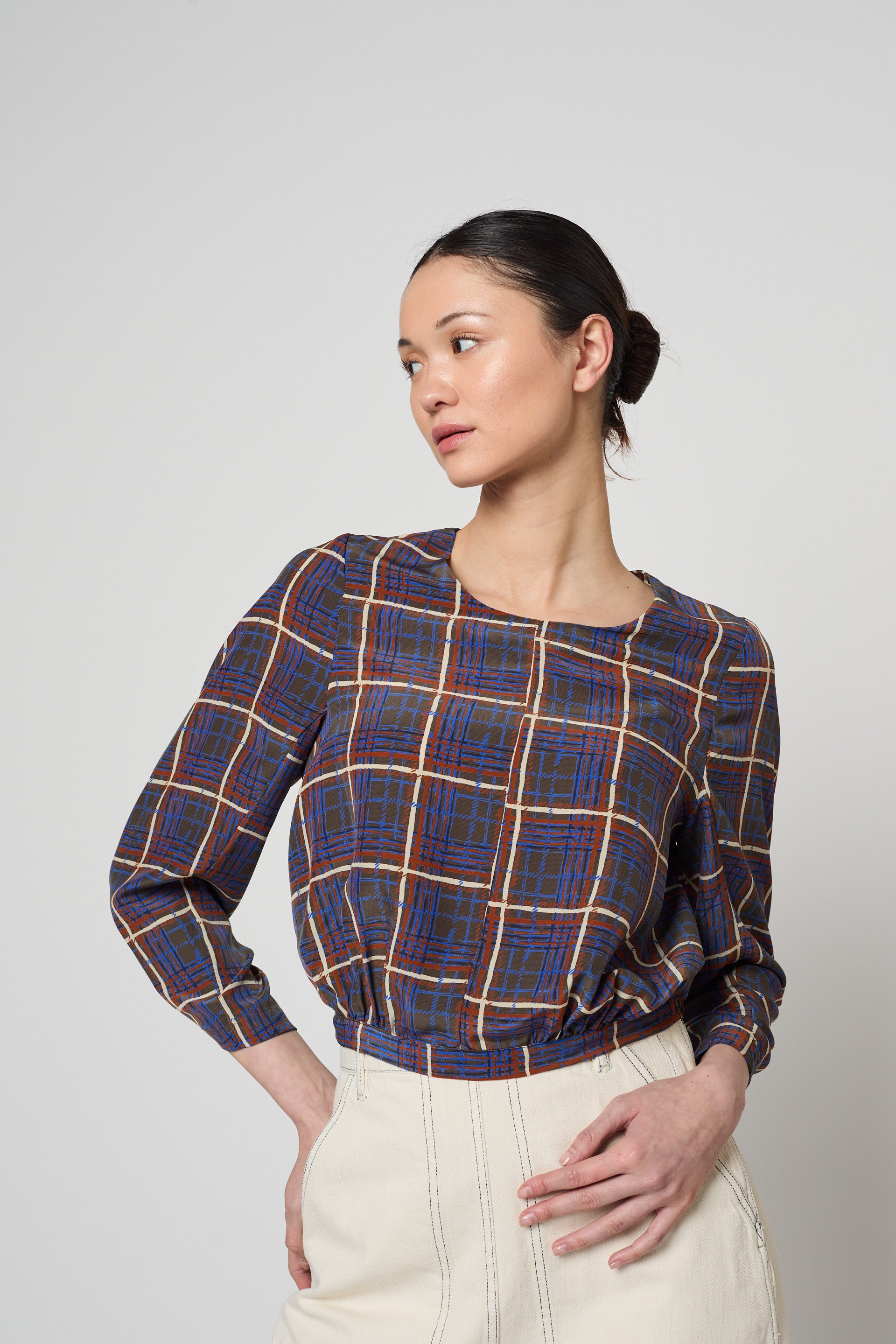 Brigitte Blouse in Satin Prints