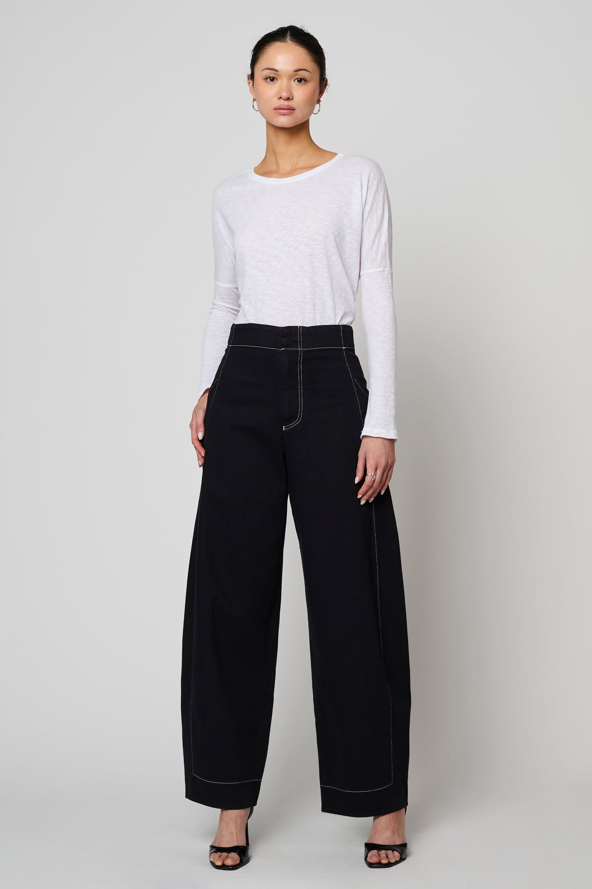 Dolman Long Sleeve Tee in Slub Organic Supima Cotton