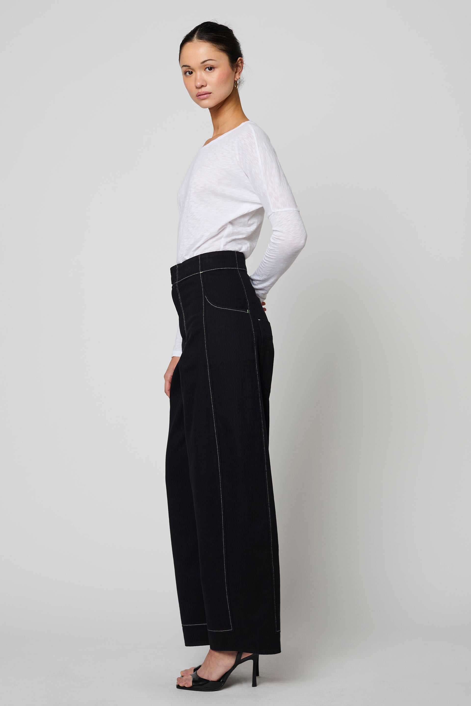 Dolman Long Sleeve Tee in Slub Organic Supima Cotton