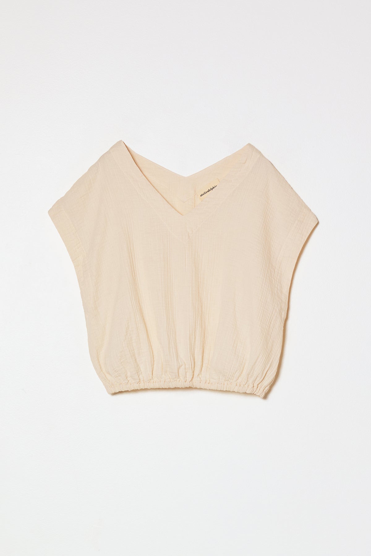 V Neck Danielle Top in Crinkled Gauze