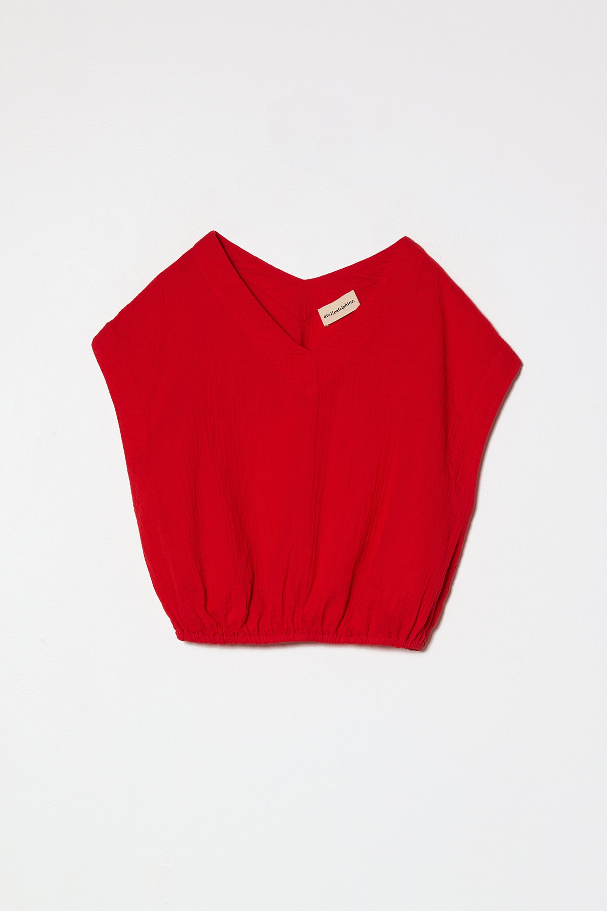 V Neck Danielle Top in Crinkled Gauze