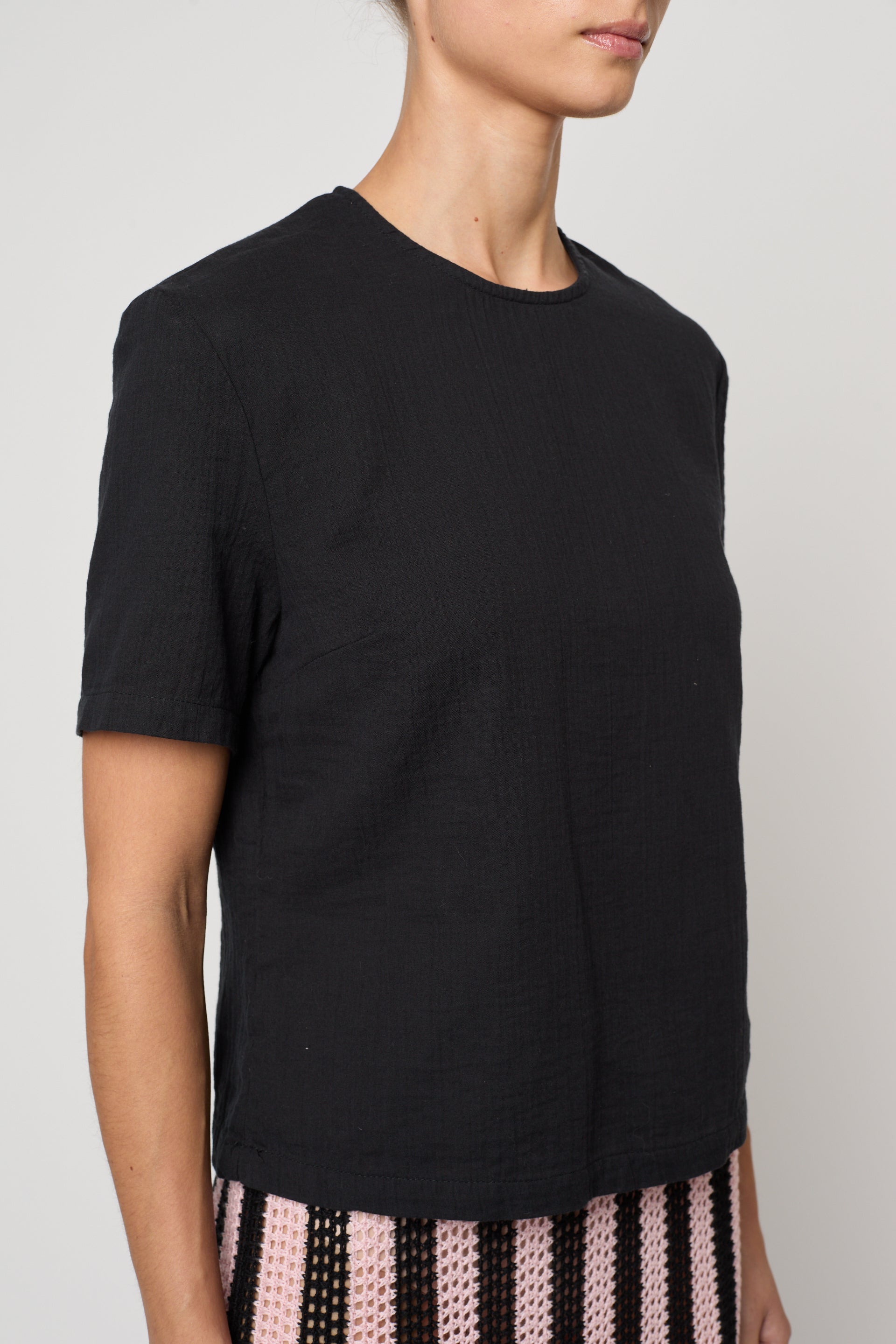 Crop Top in Crinkled Cotton Gauze