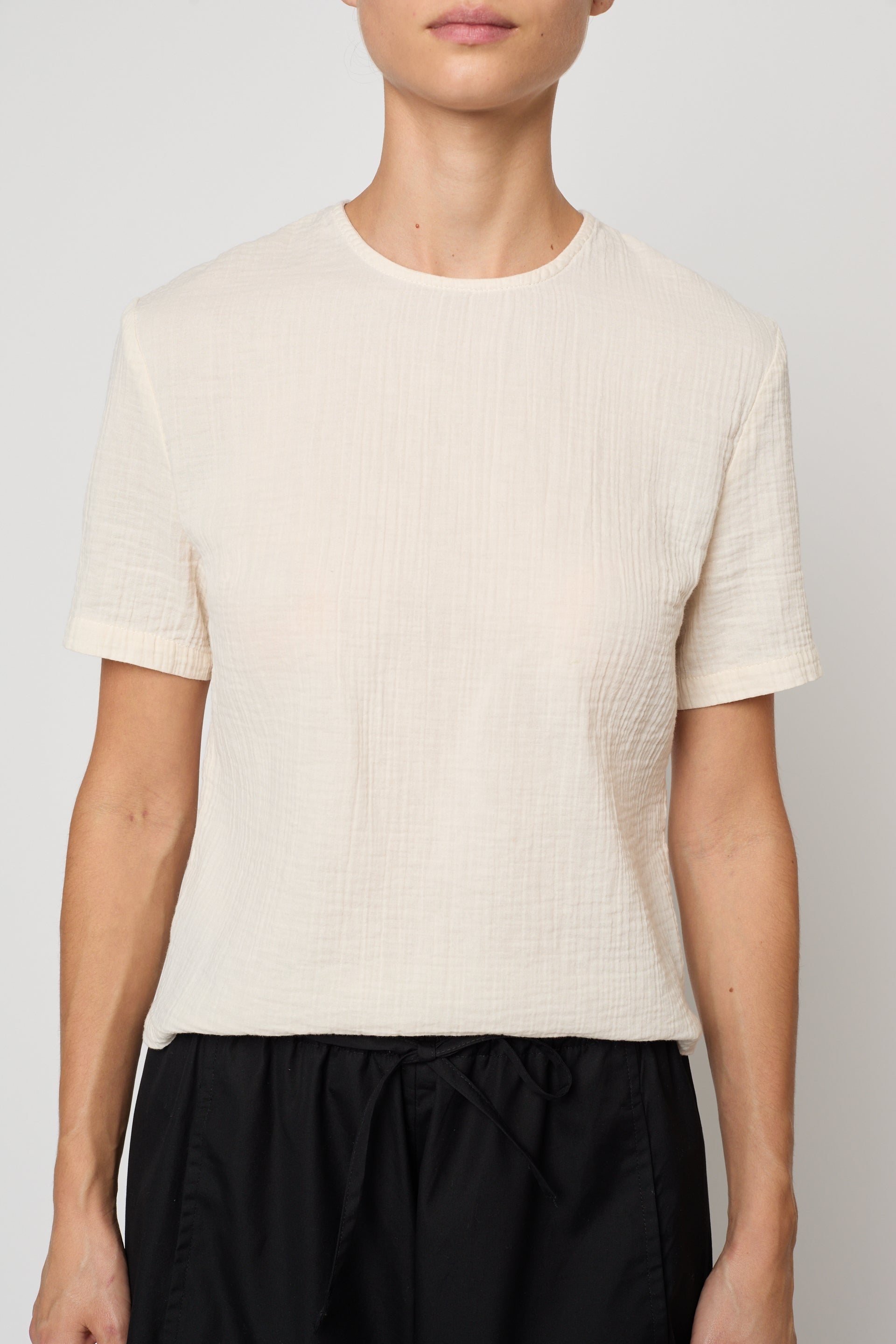 Crop Top in Crinkled Cotton Gauze
