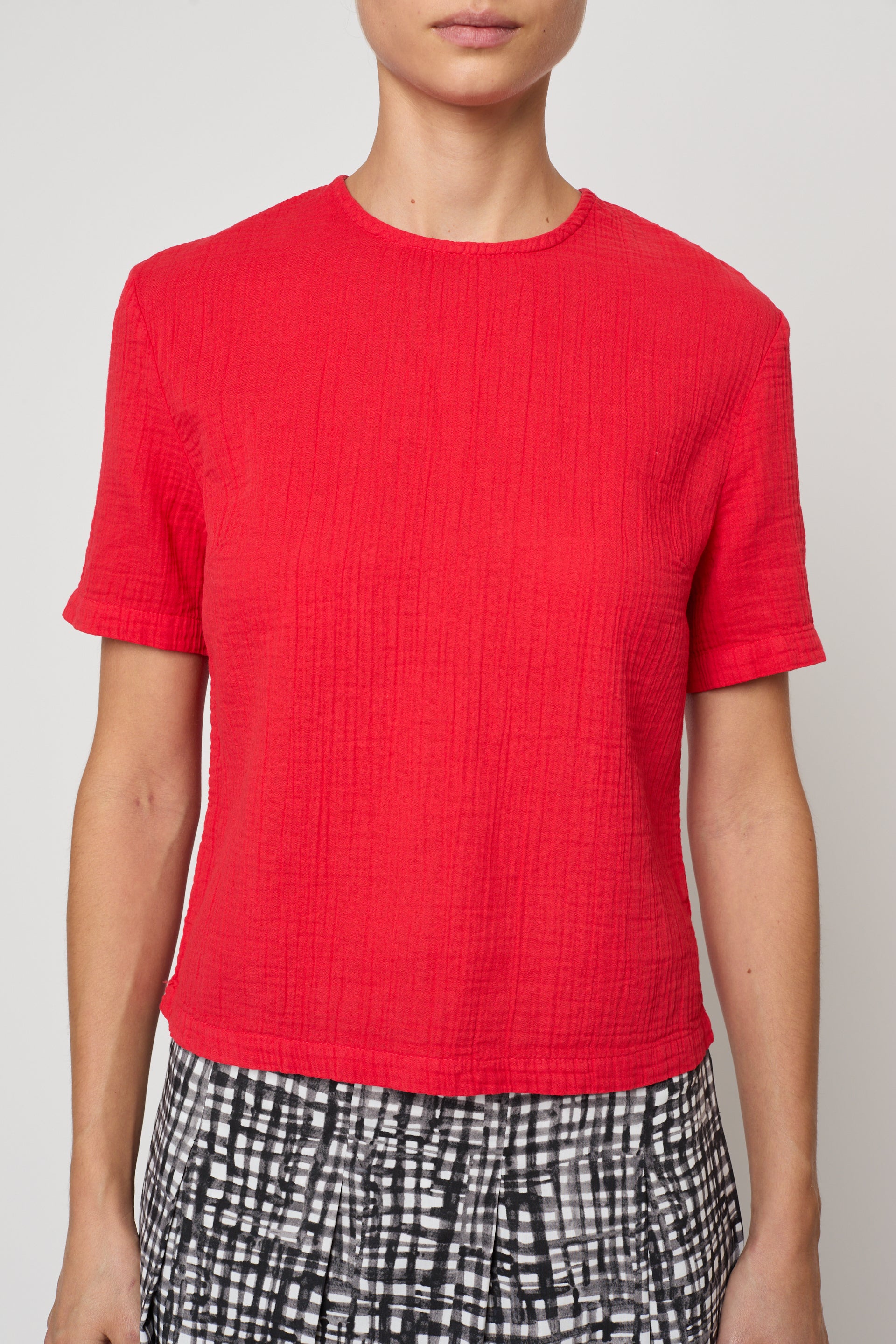 Crop Top in Crinkled Cotton Gauze