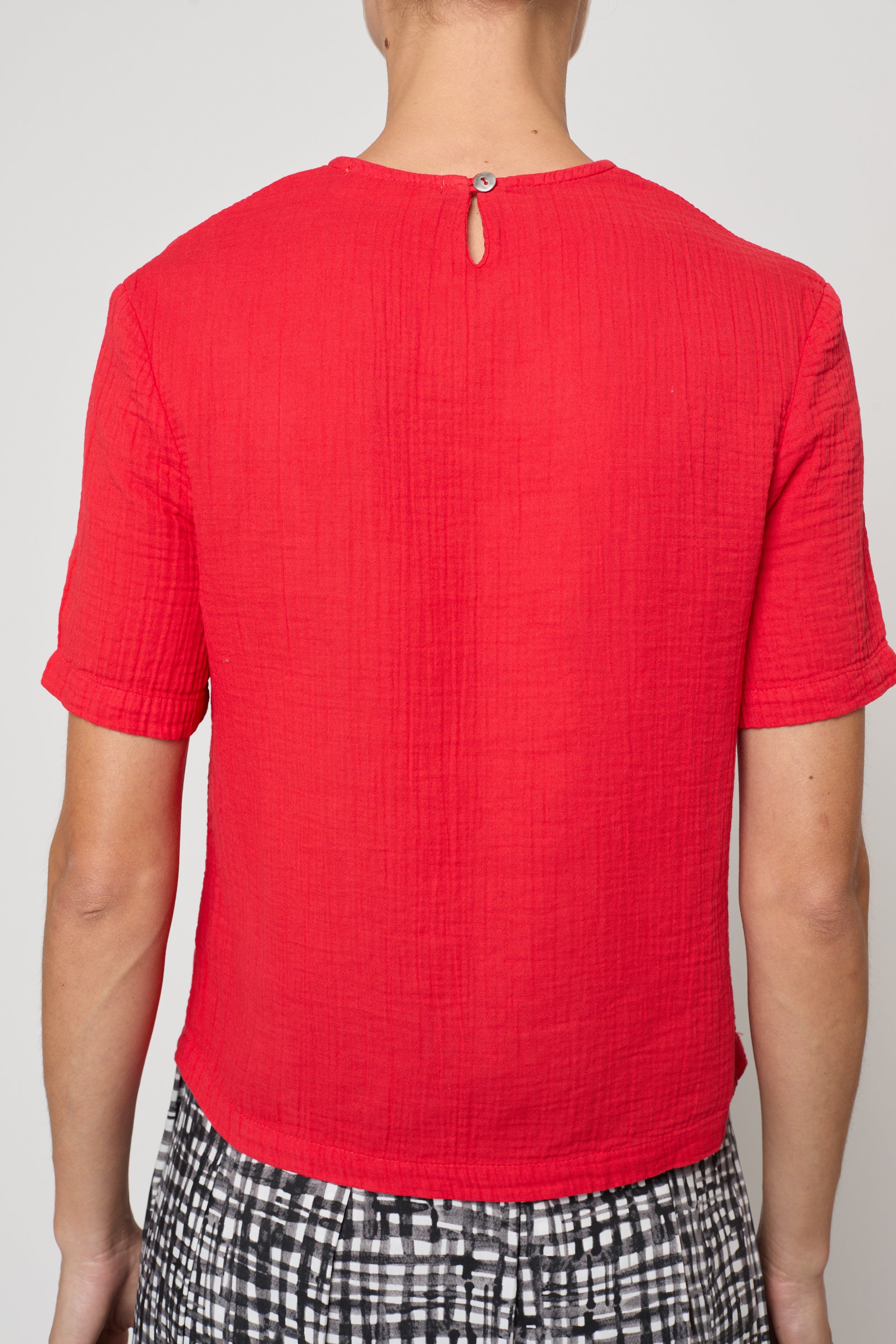 Crop Top in Crinkled Cotton Gauze