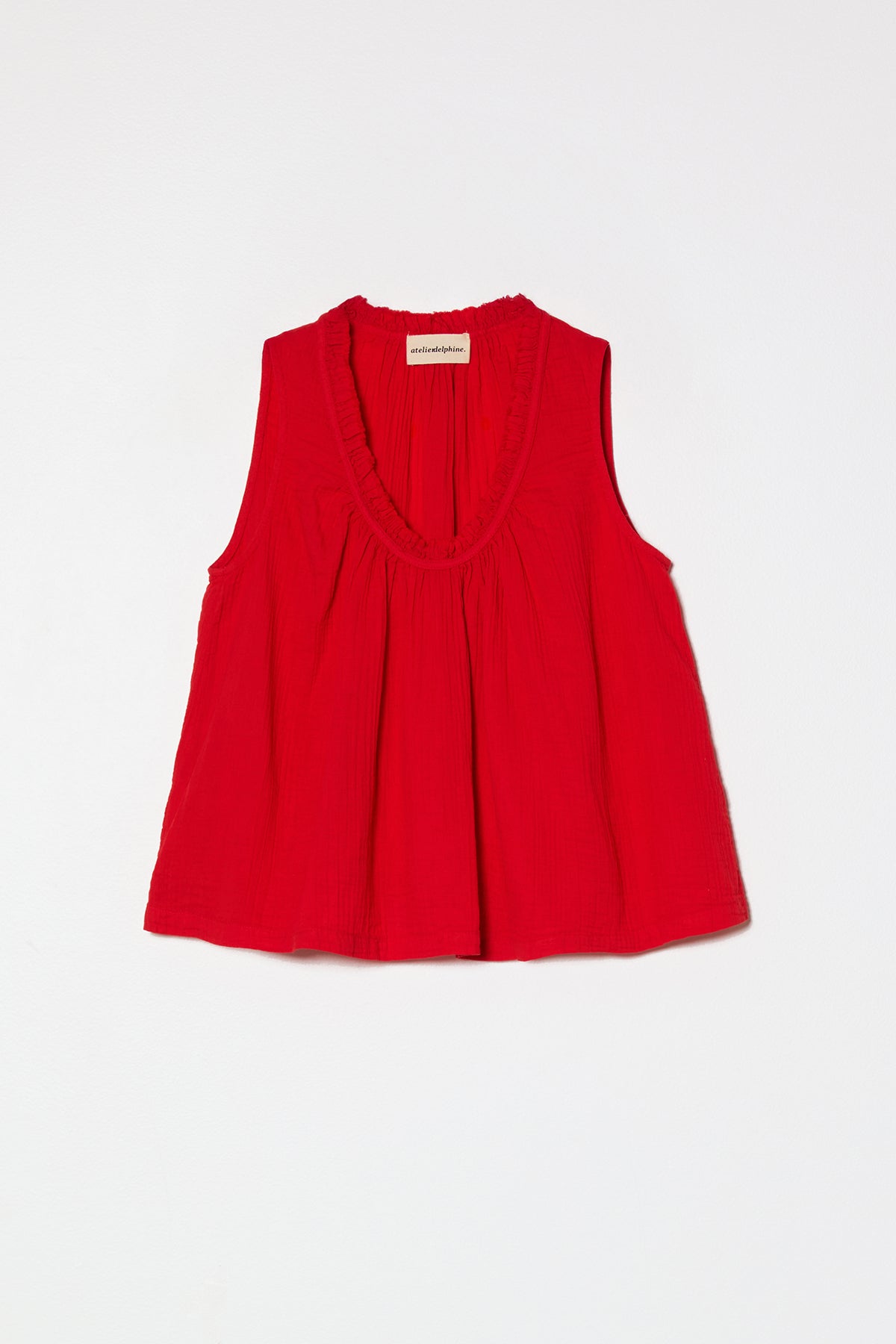 Sleeveless Easy Tank in Crinkled Cotton Gauze