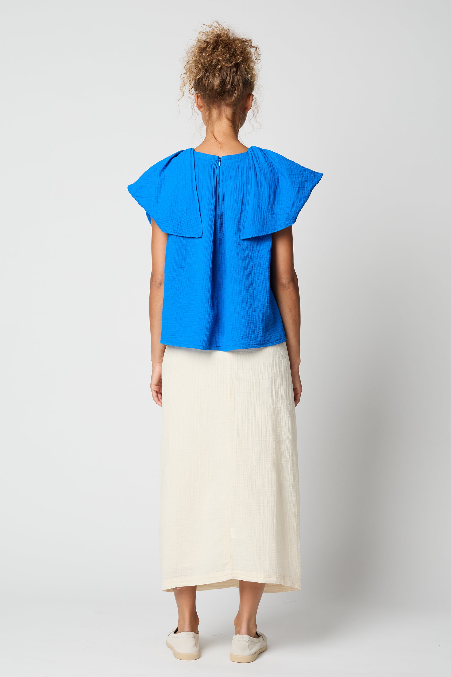 Cacie Top in Organic Crinkled Cotton