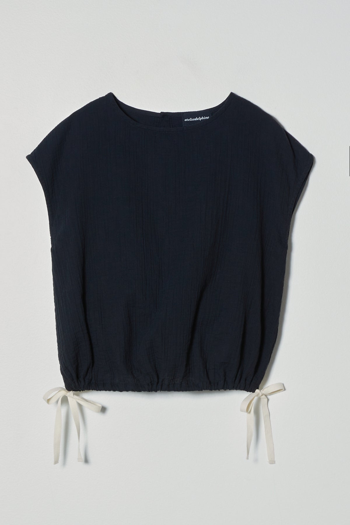 Slip On Blouse in Crinkled Organic Cotton