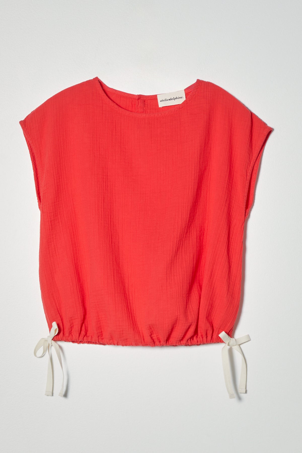 Slip On Blouse in Crinkled Organic Cotton