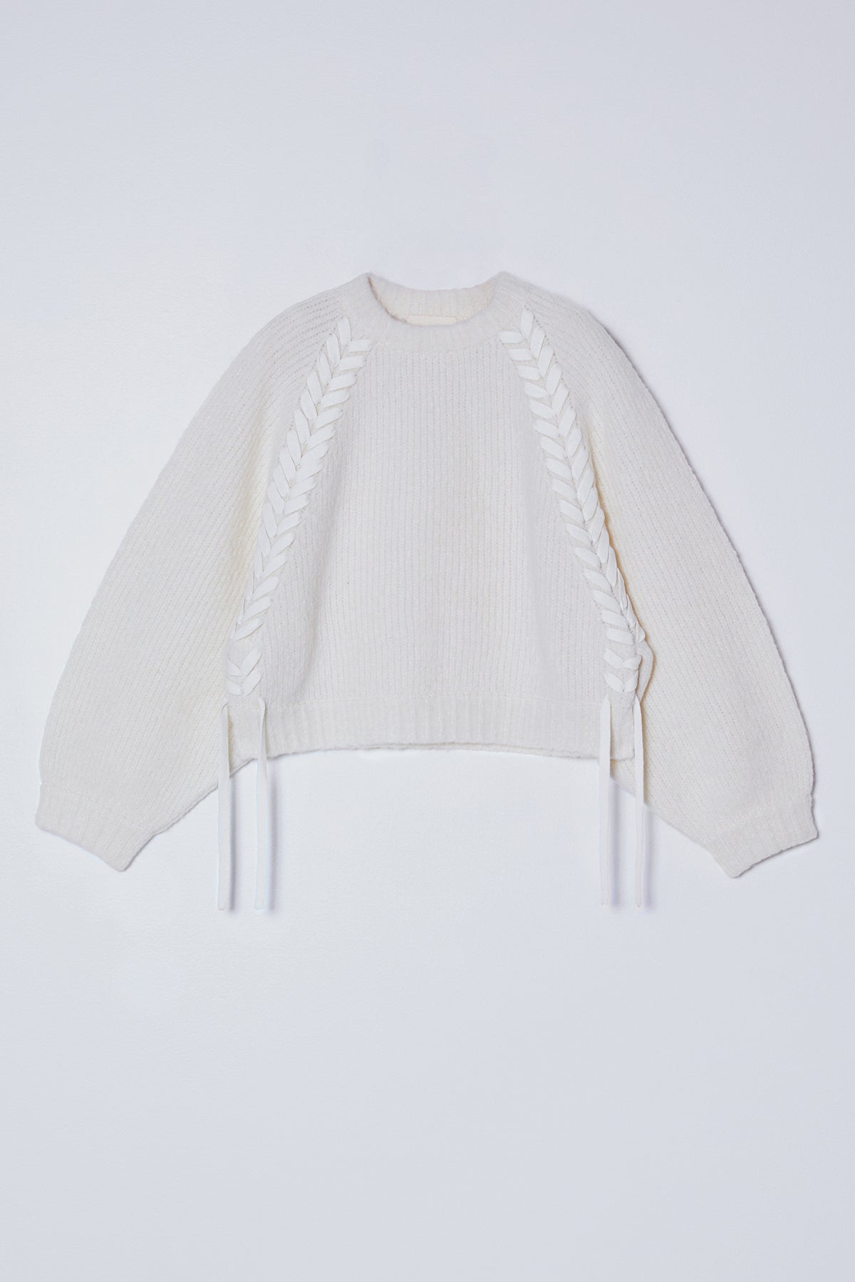 Balloon Sleeve Sweater with Braids at Atelier Delphine