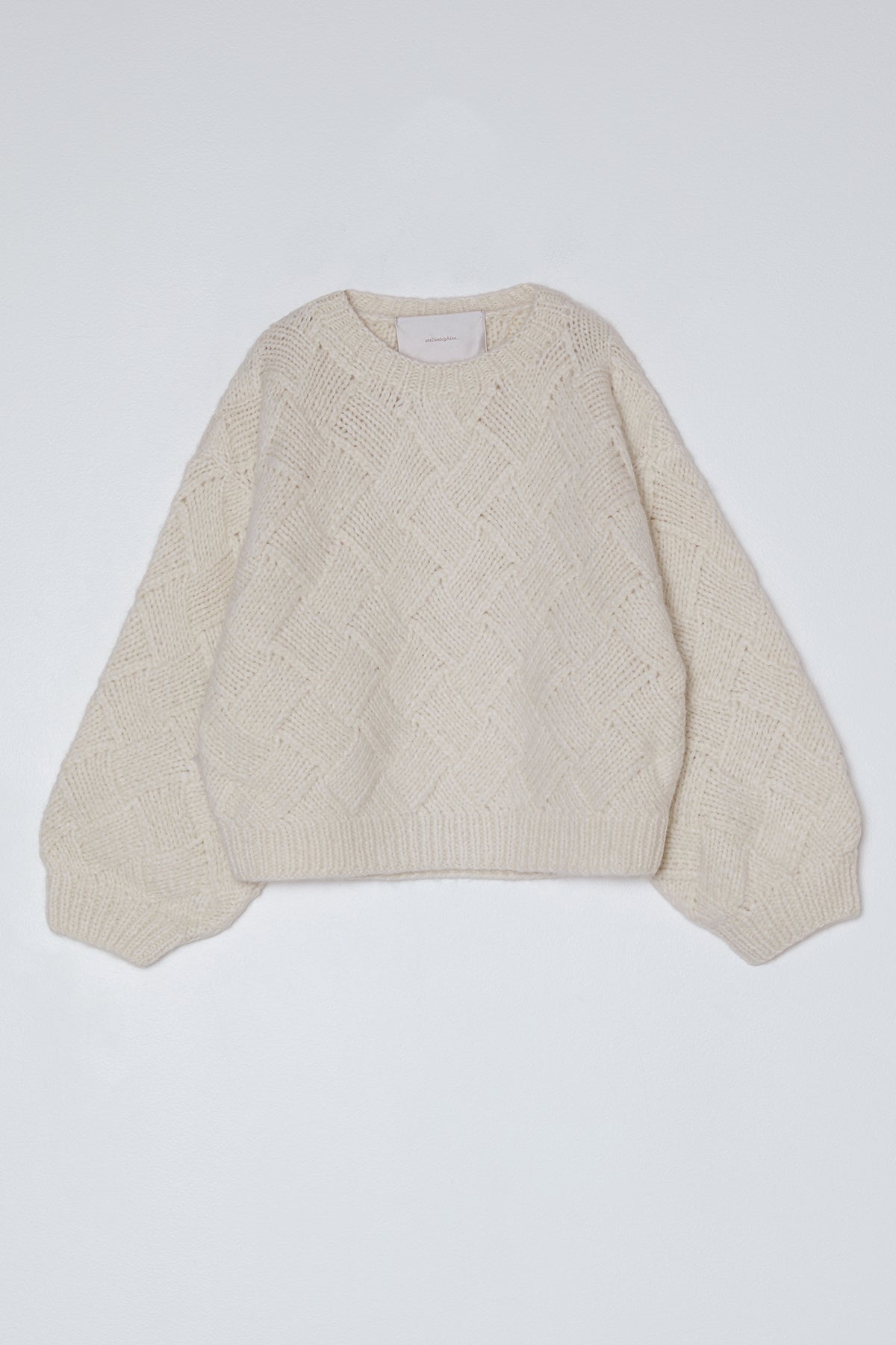 BALLOON SLEEVE SWEATER ENTRELAC