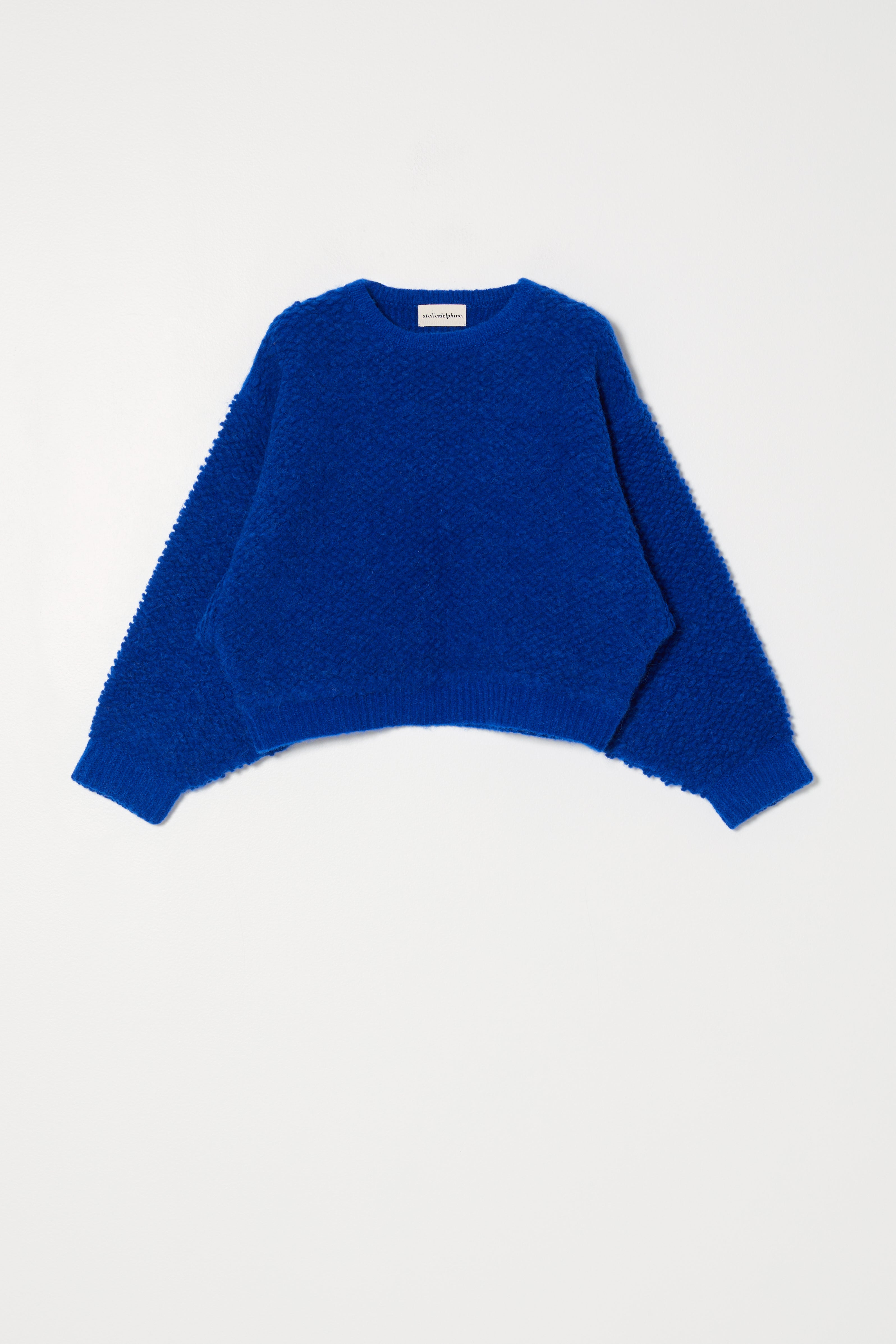 Balloon Sleeve Alpaca Sweater in Chunky French Terry Knitting