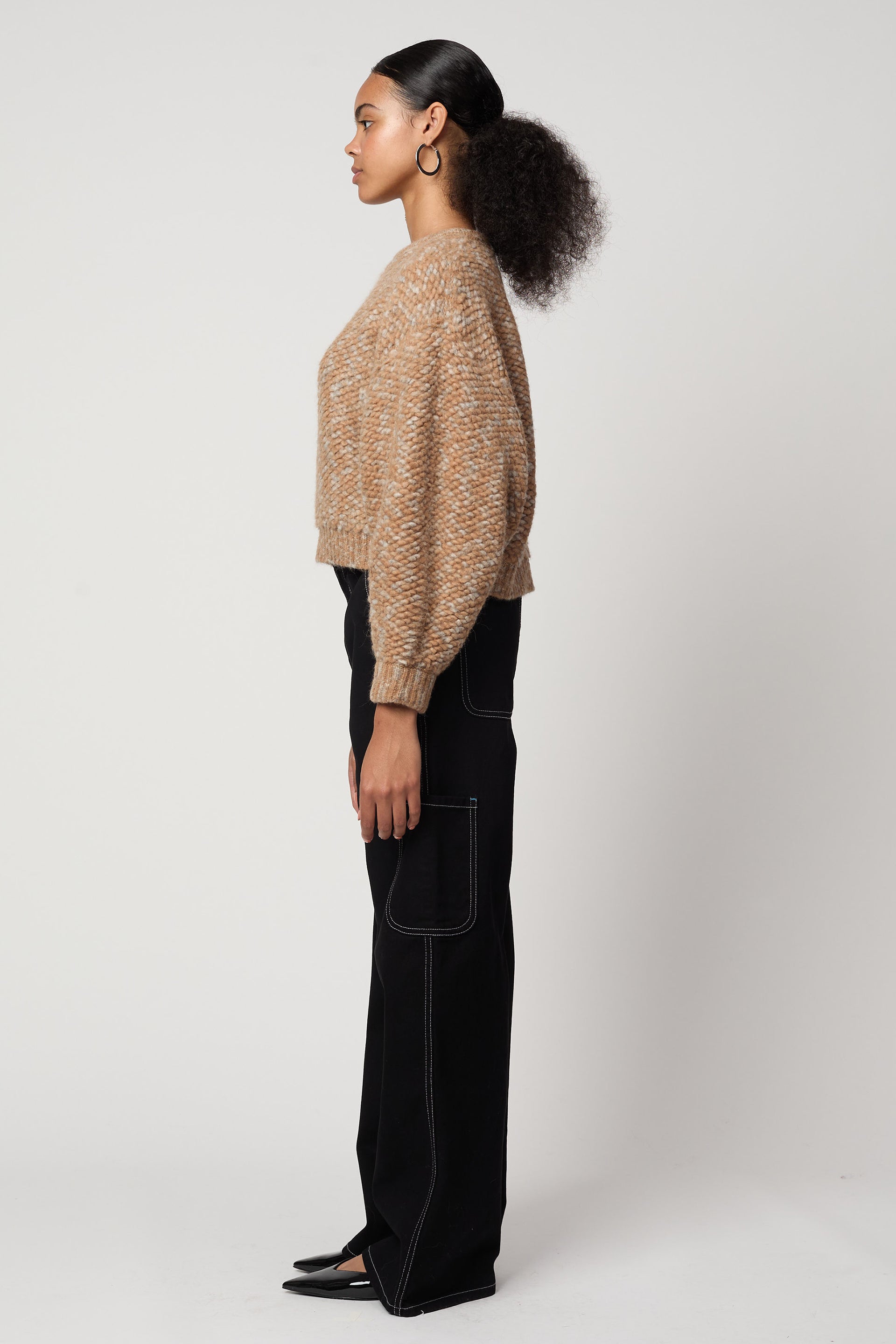 フレンチテリーのバルーンスリーブセーター