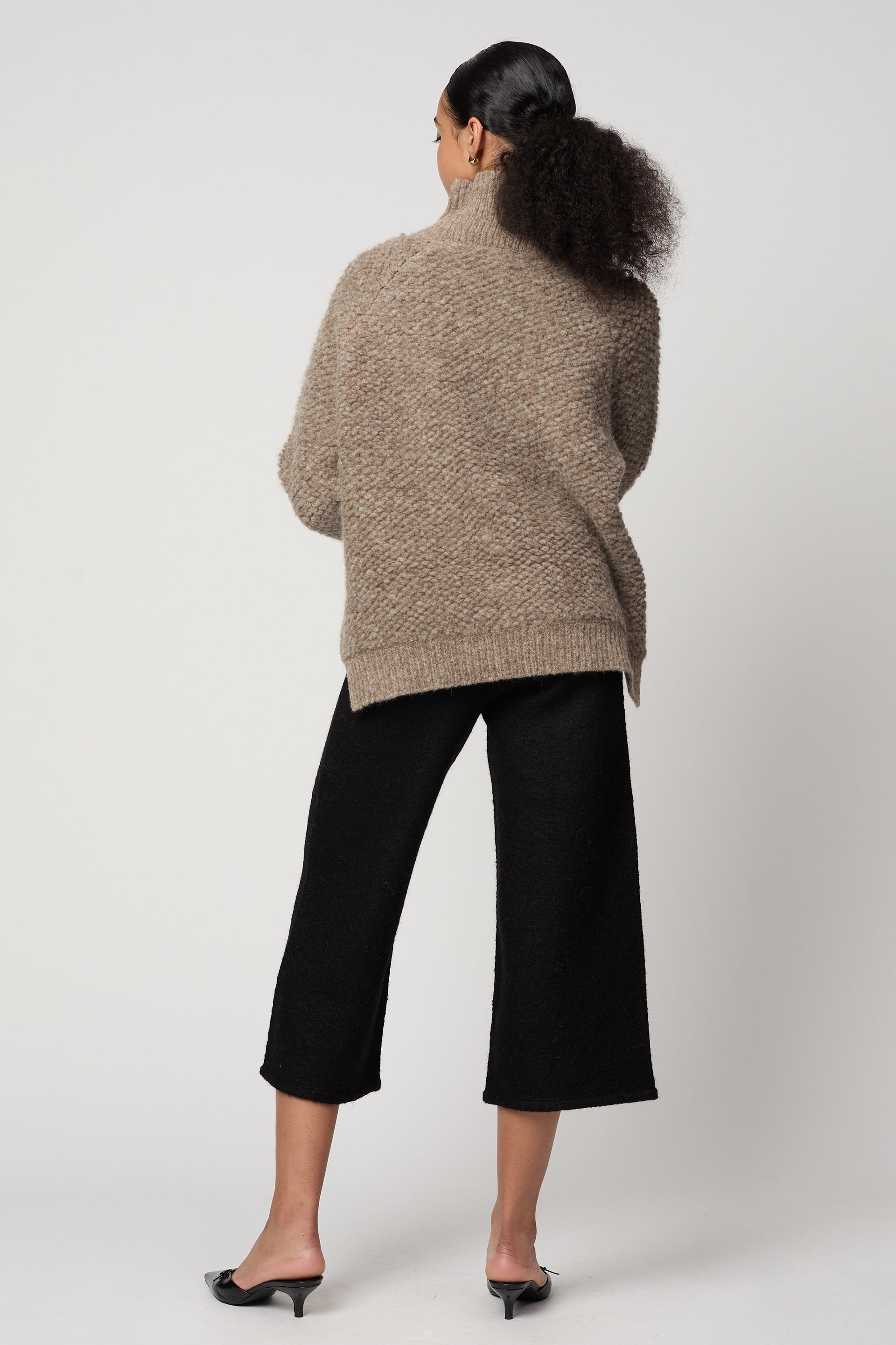 Boxy Turtleneck Alpaca Sweater