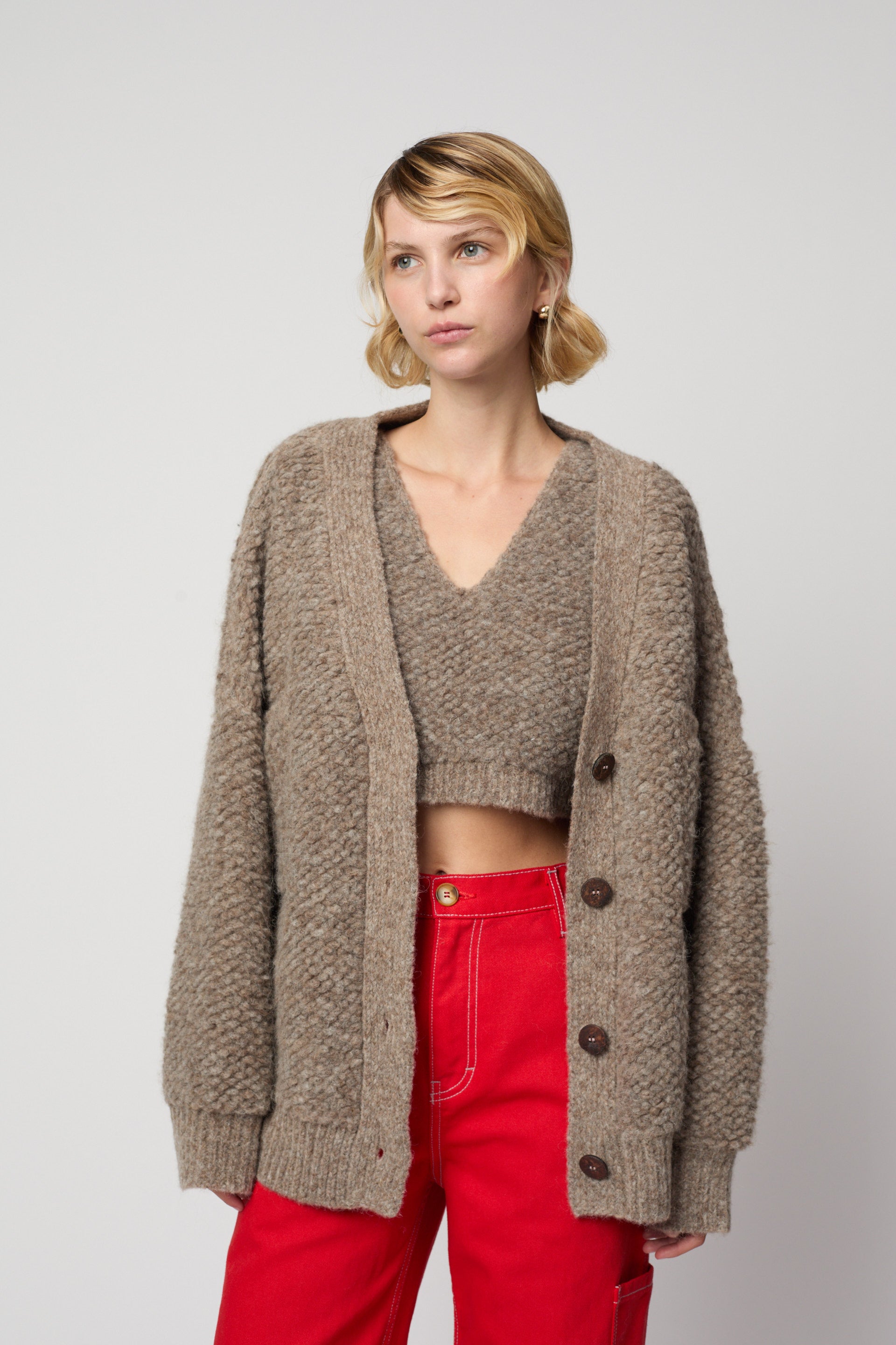 フレンチテリーのクロップドトップス