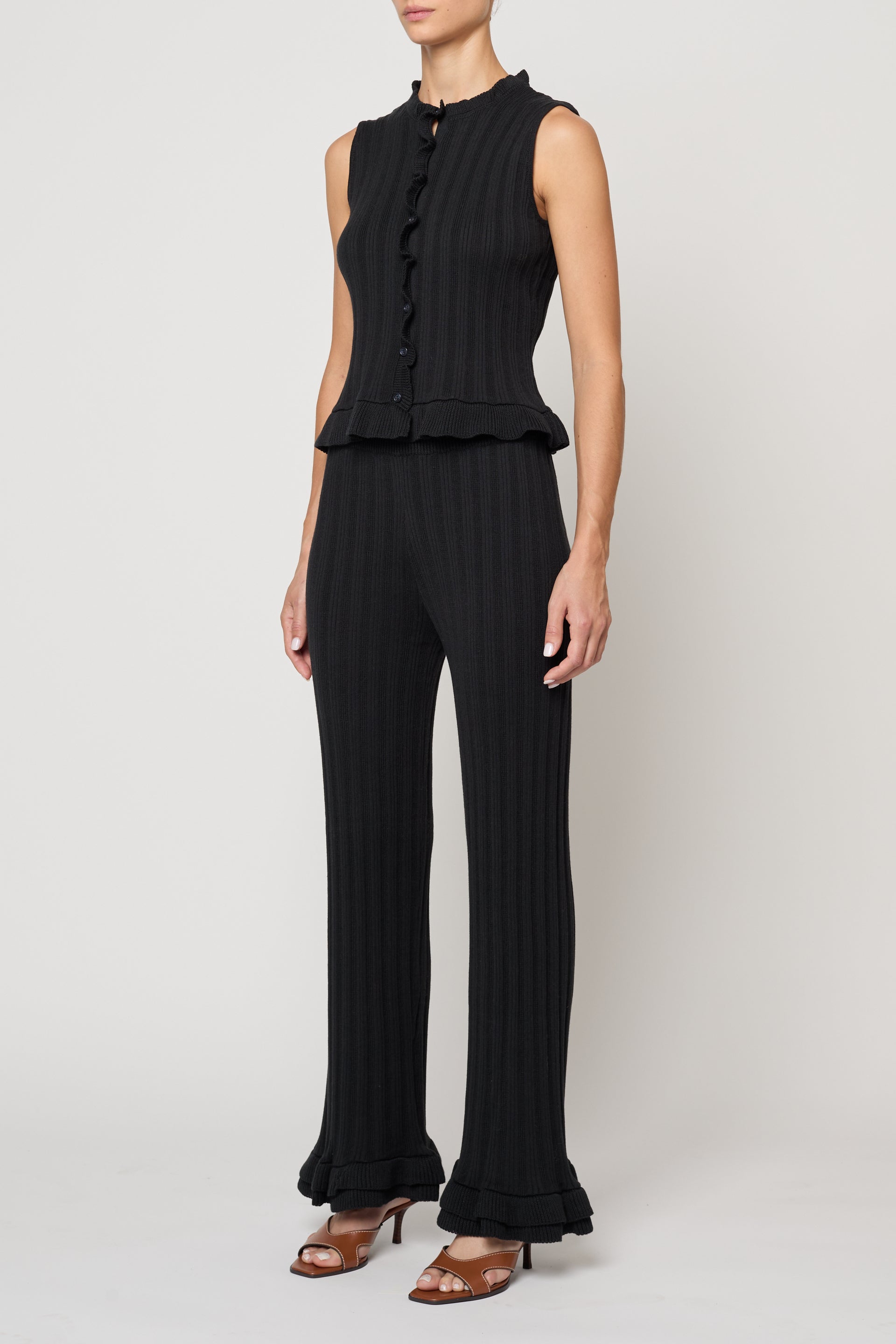 Pointelle Ruffle Pant