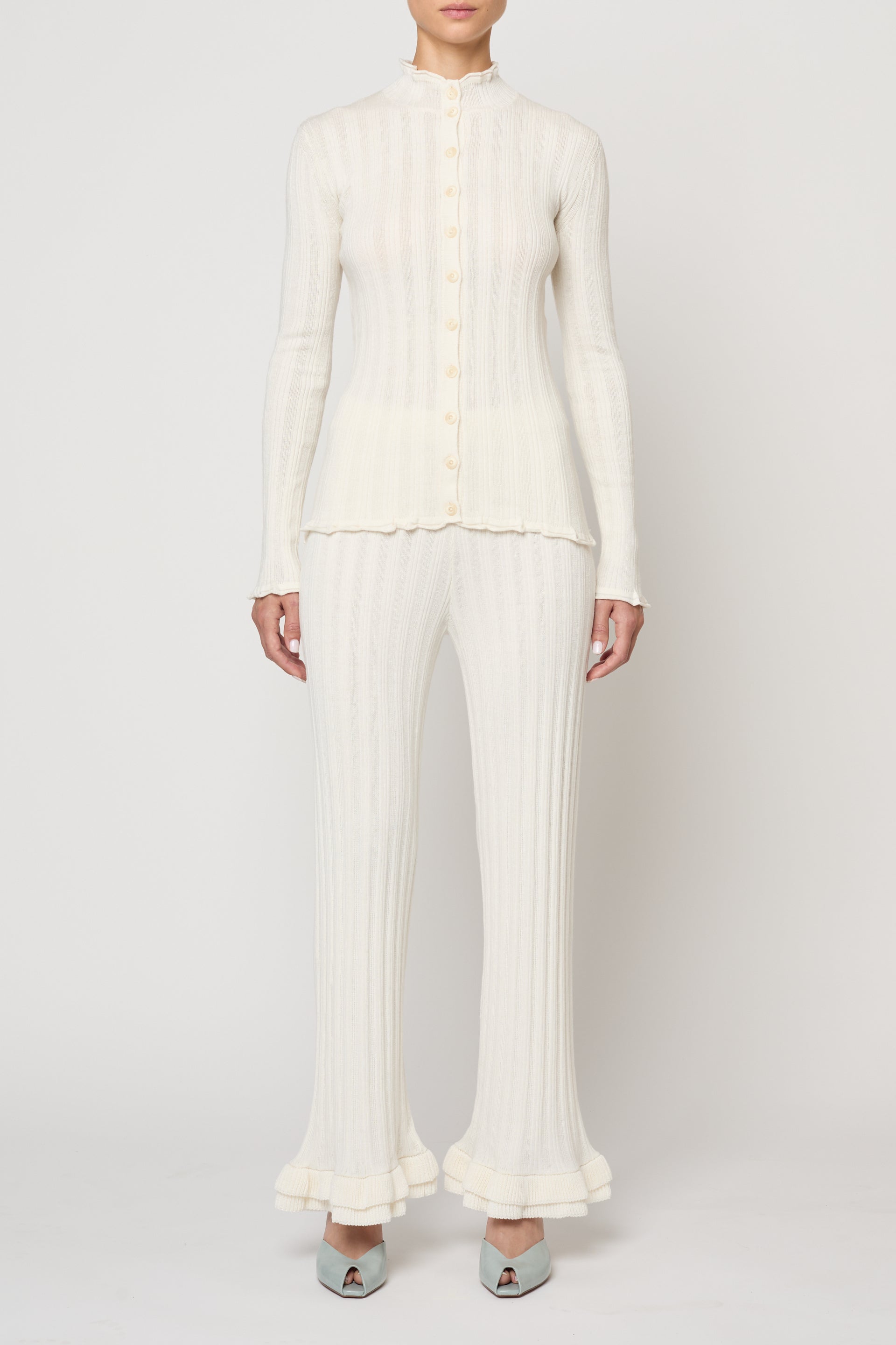 Pointelle Ruffle Pant