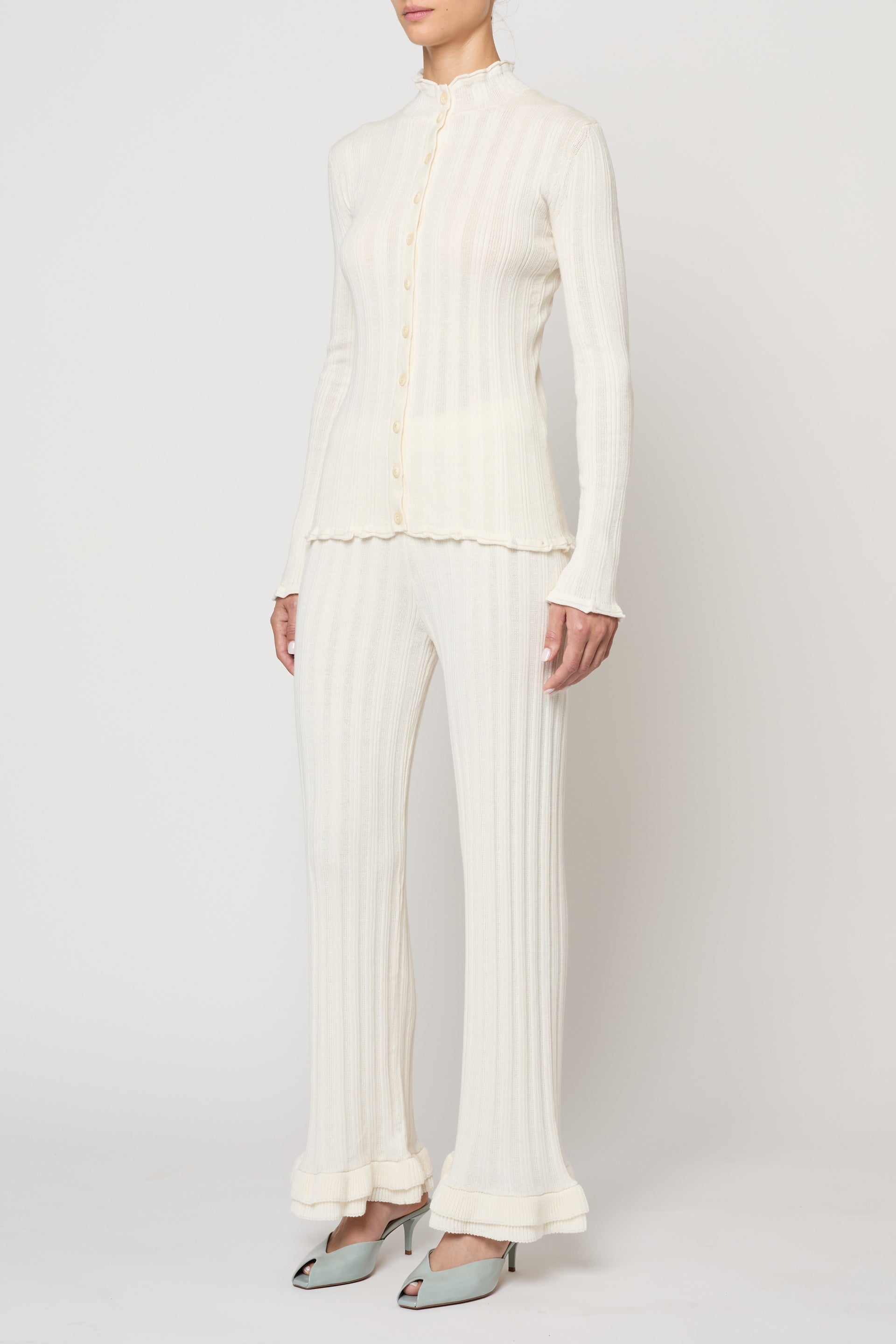 Pointelle Ruffle Pant