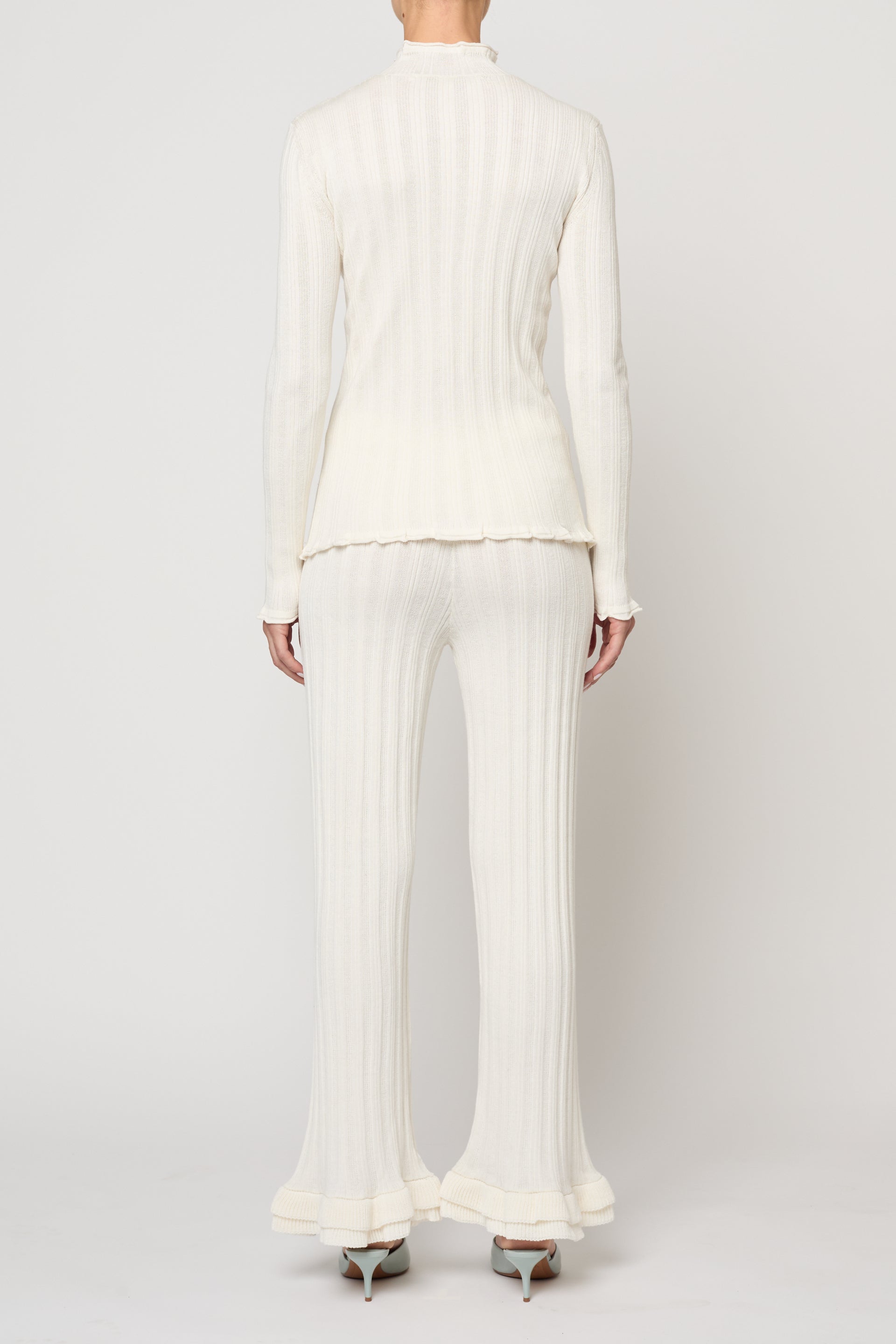 Pointelle Ruffle Pant