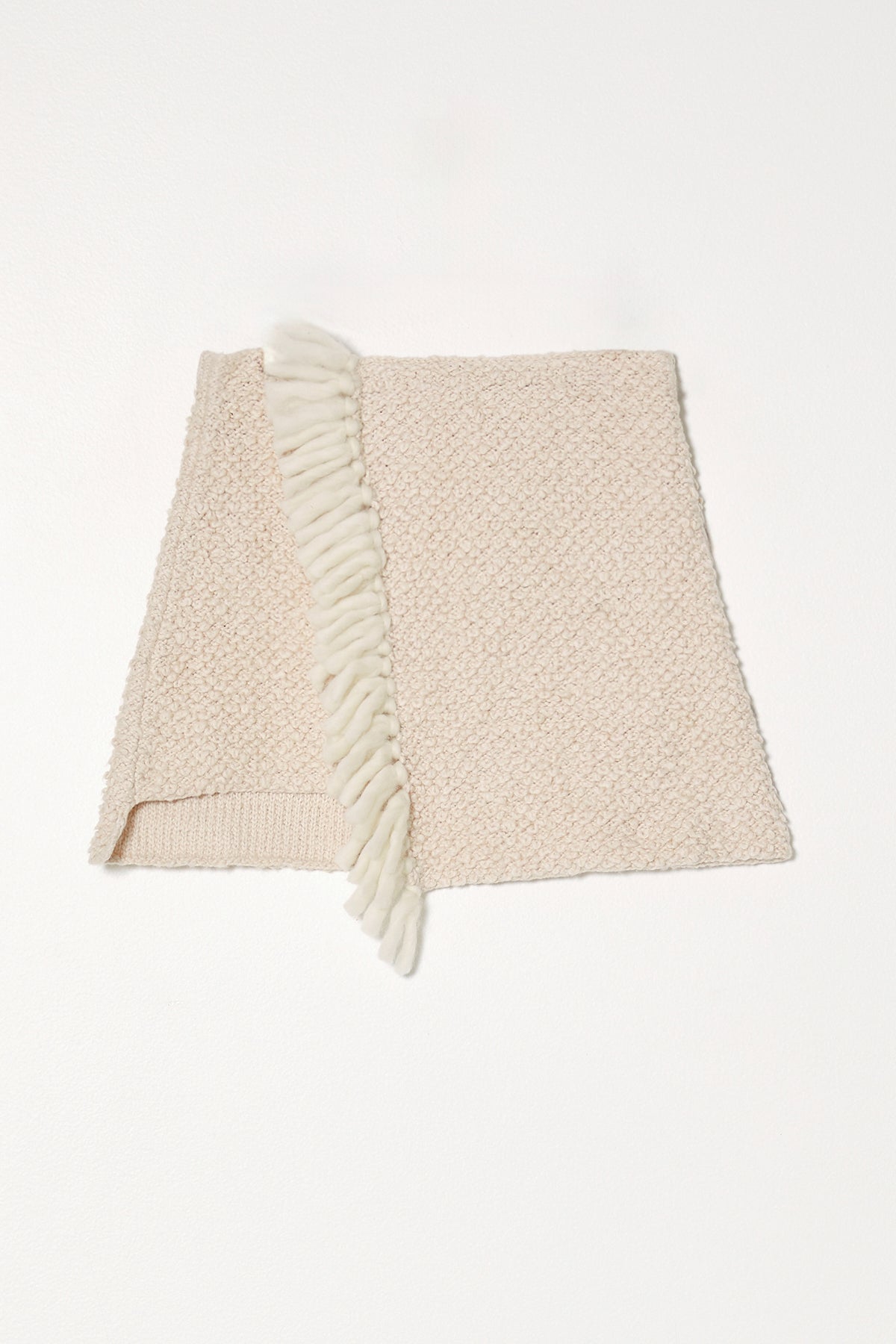 Boucle Mini Skirt with Fringes