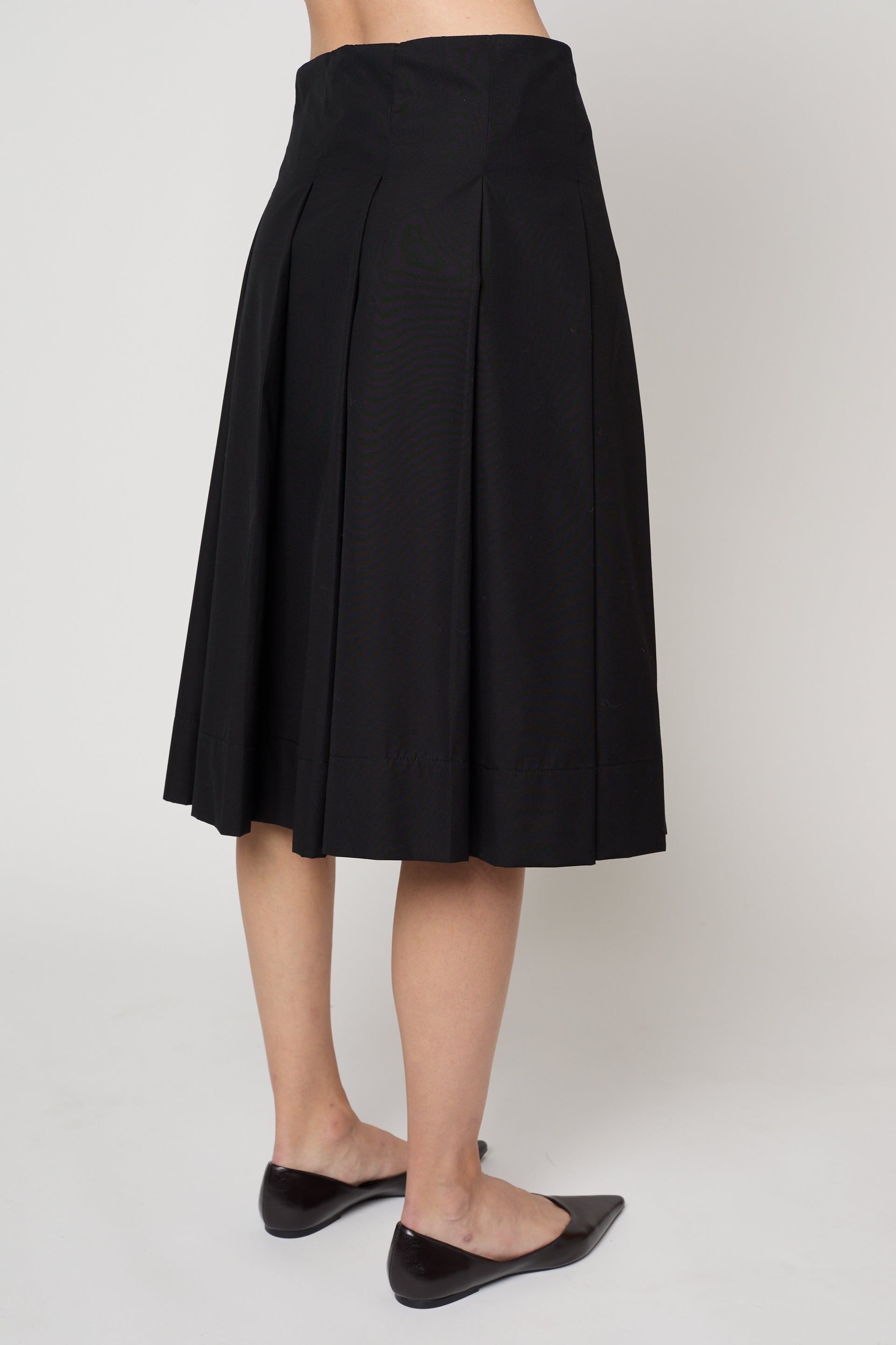 Pleat Skirt in Pima Cotton Poplin