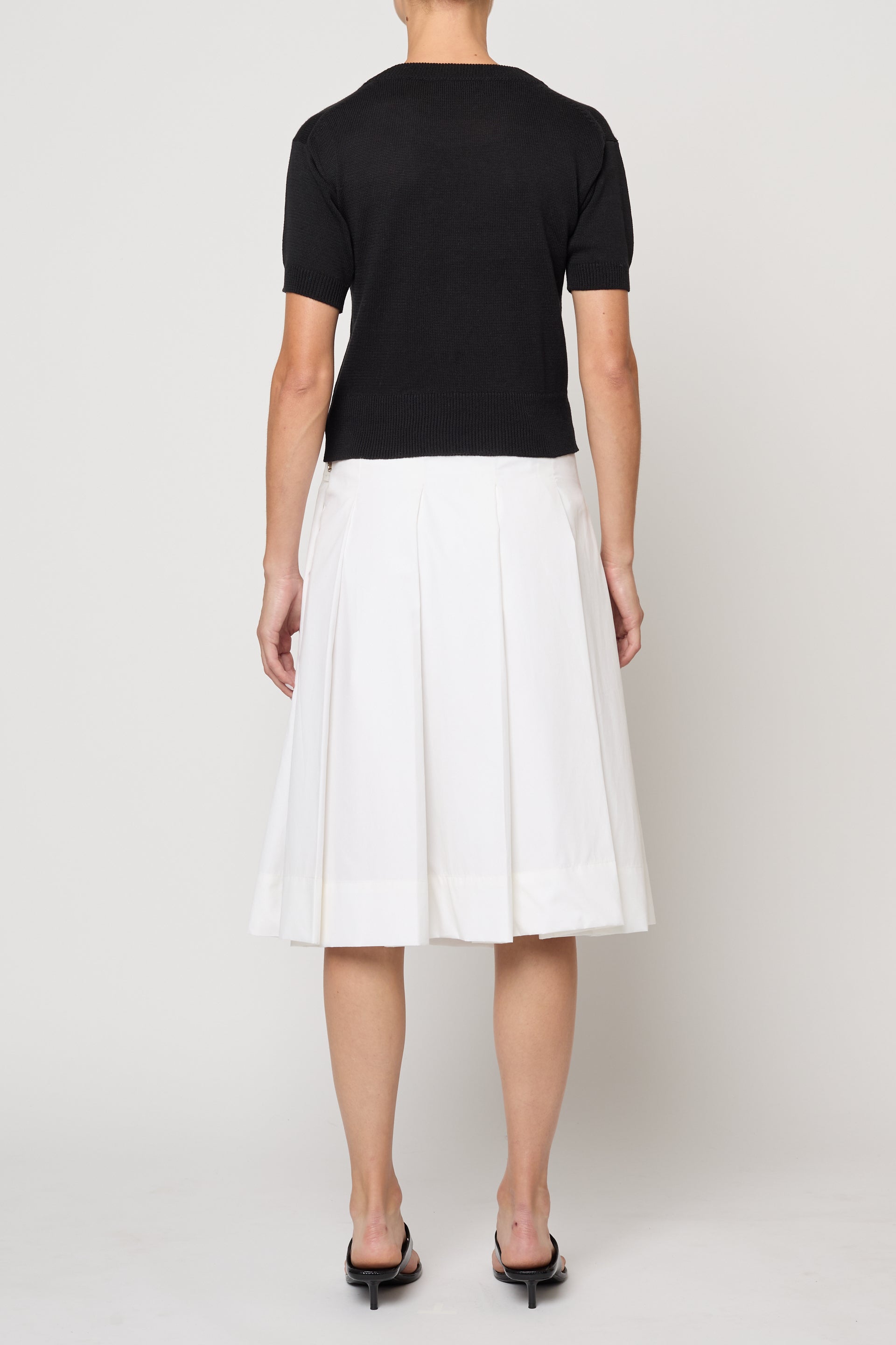 Pleat Skirt in Pima Cotton Poplin
