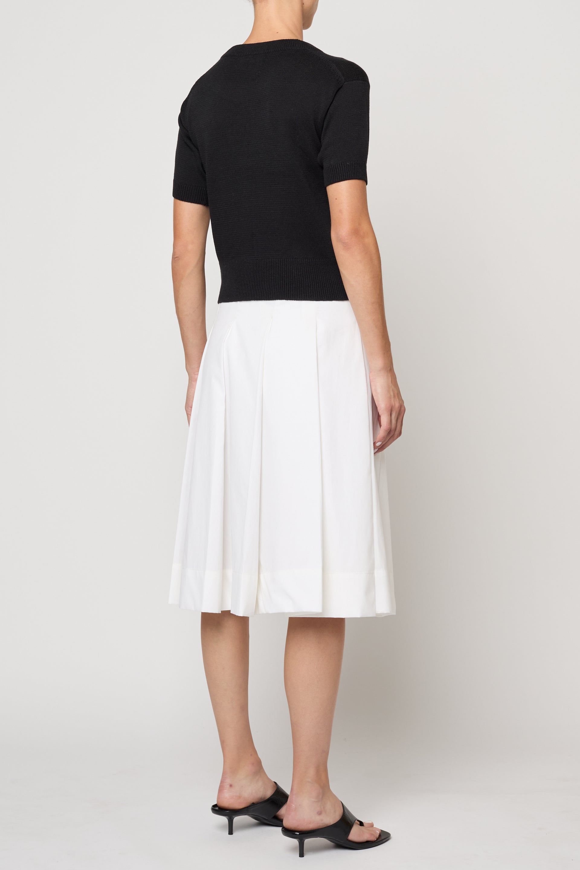 Pleat Skirt in Pima Cotton Poplin
