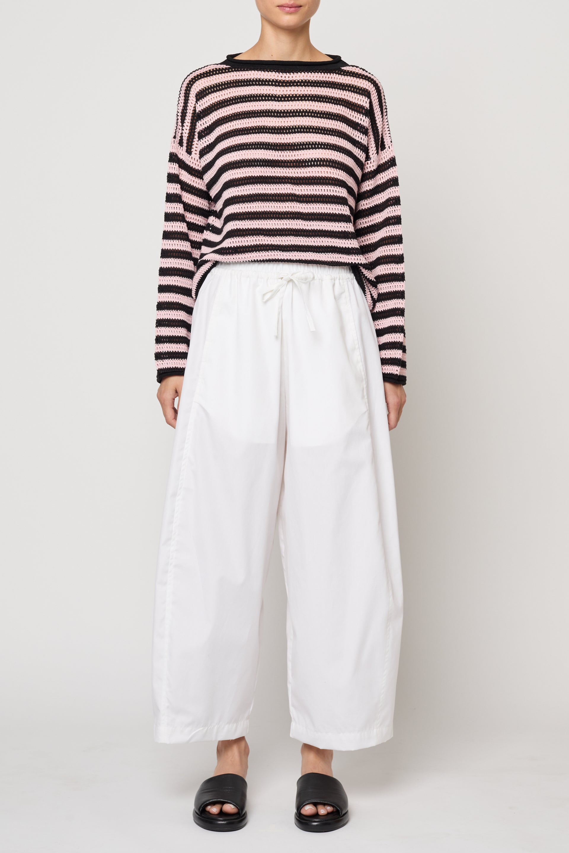 Typewriter Barrel Pant in Pima Cotton Poplin