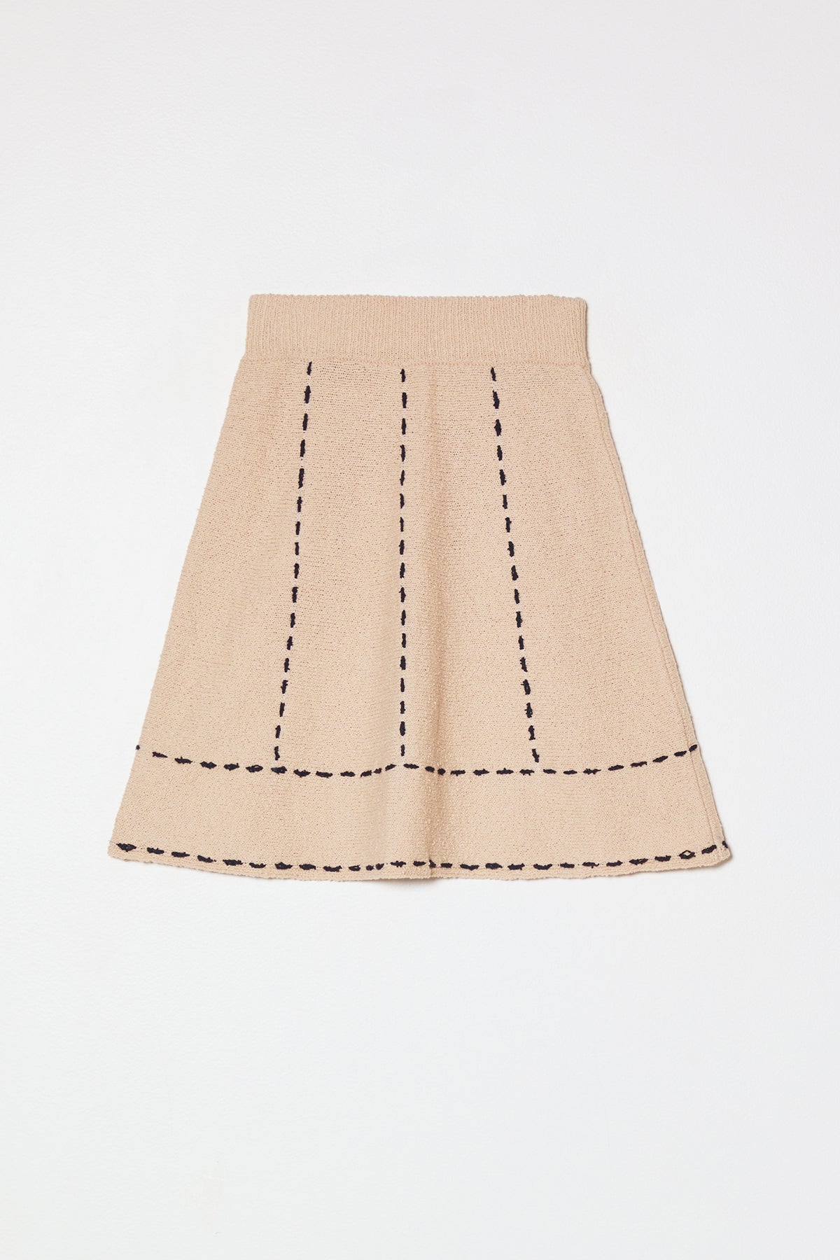 Whipstitch Knit Skirt in Boucle Tanguis Cotton