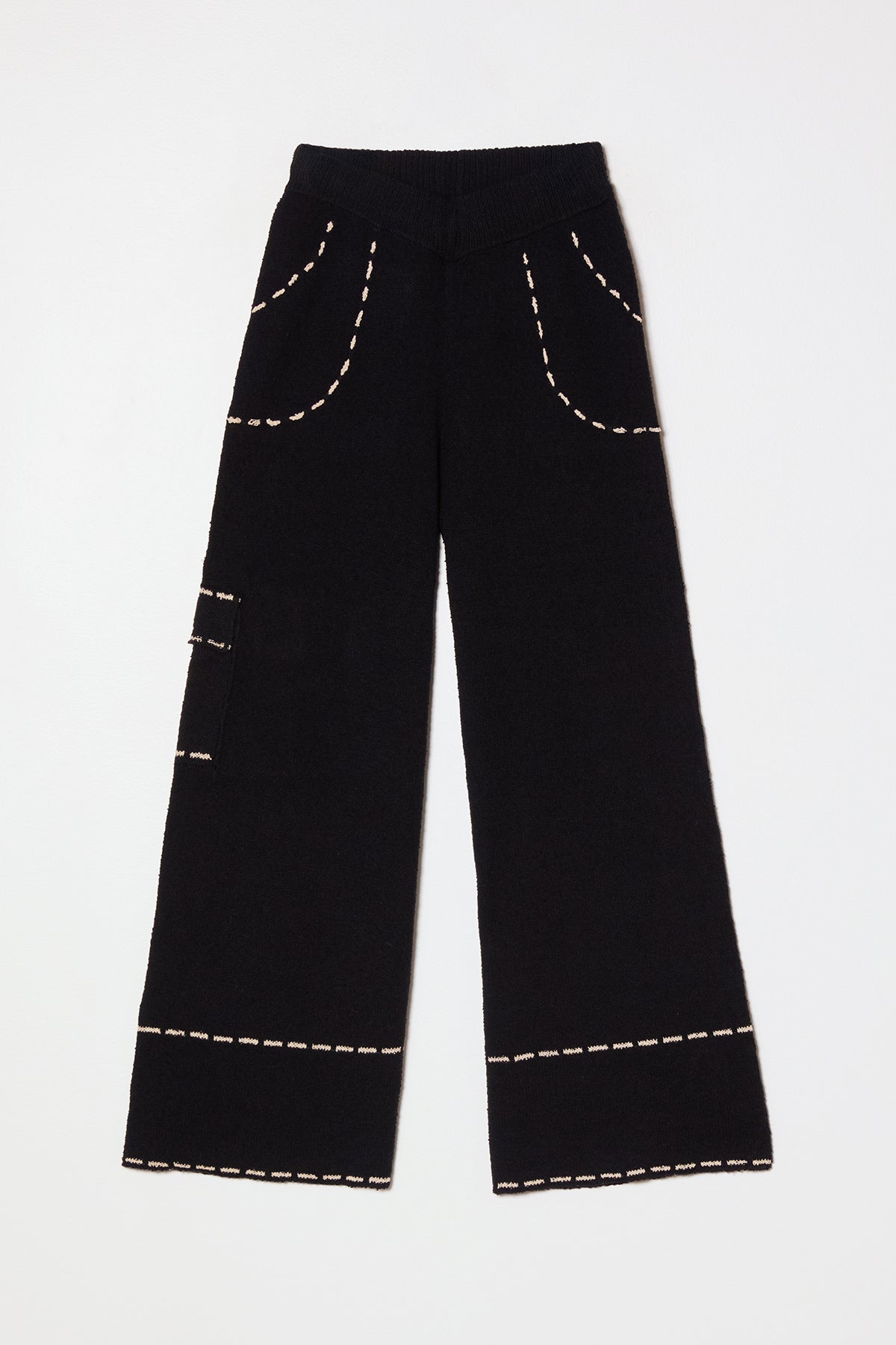Lottie Pant in Boucle Tanguis Cotton - Black