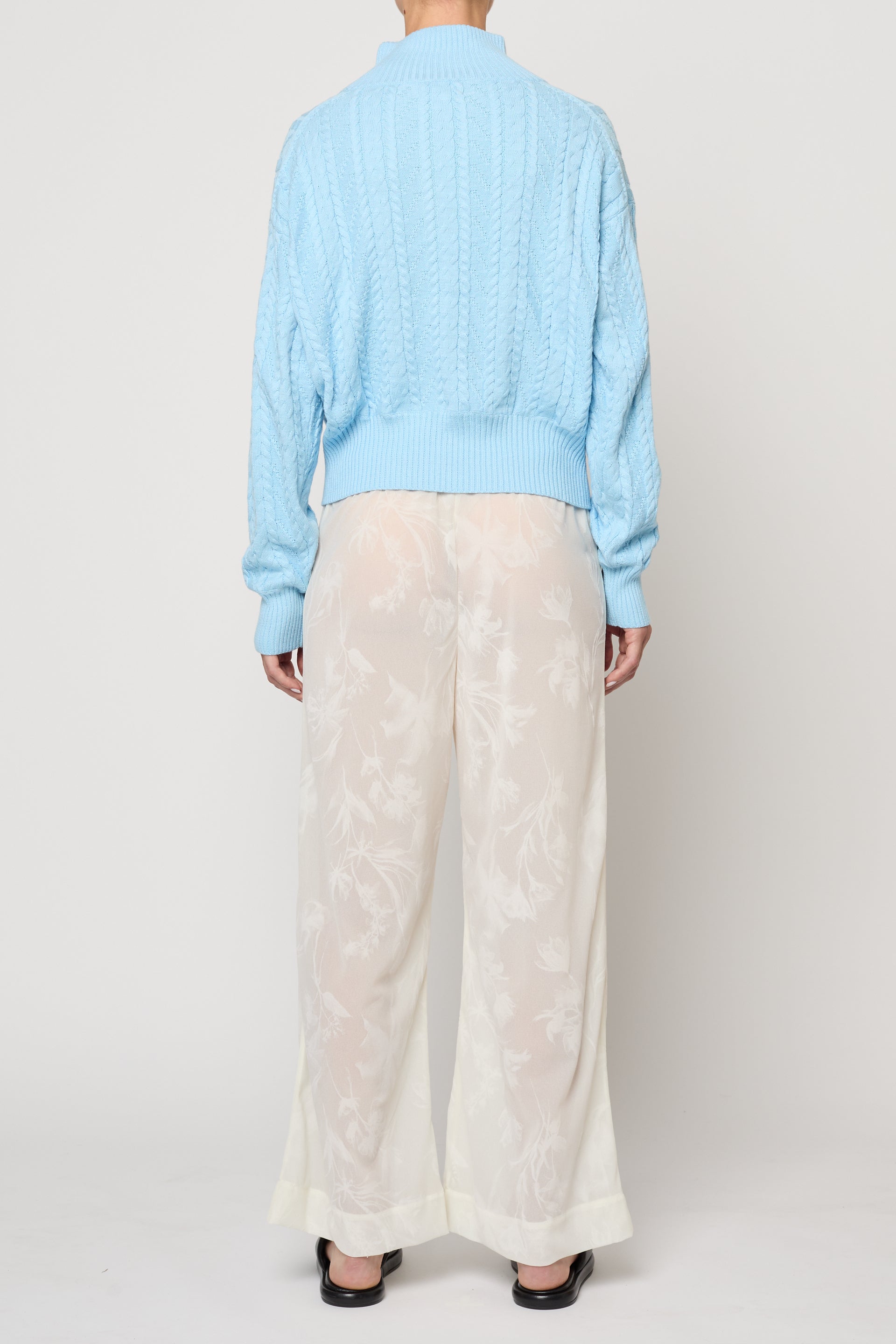 Print Pant in Flower Flock Crepe