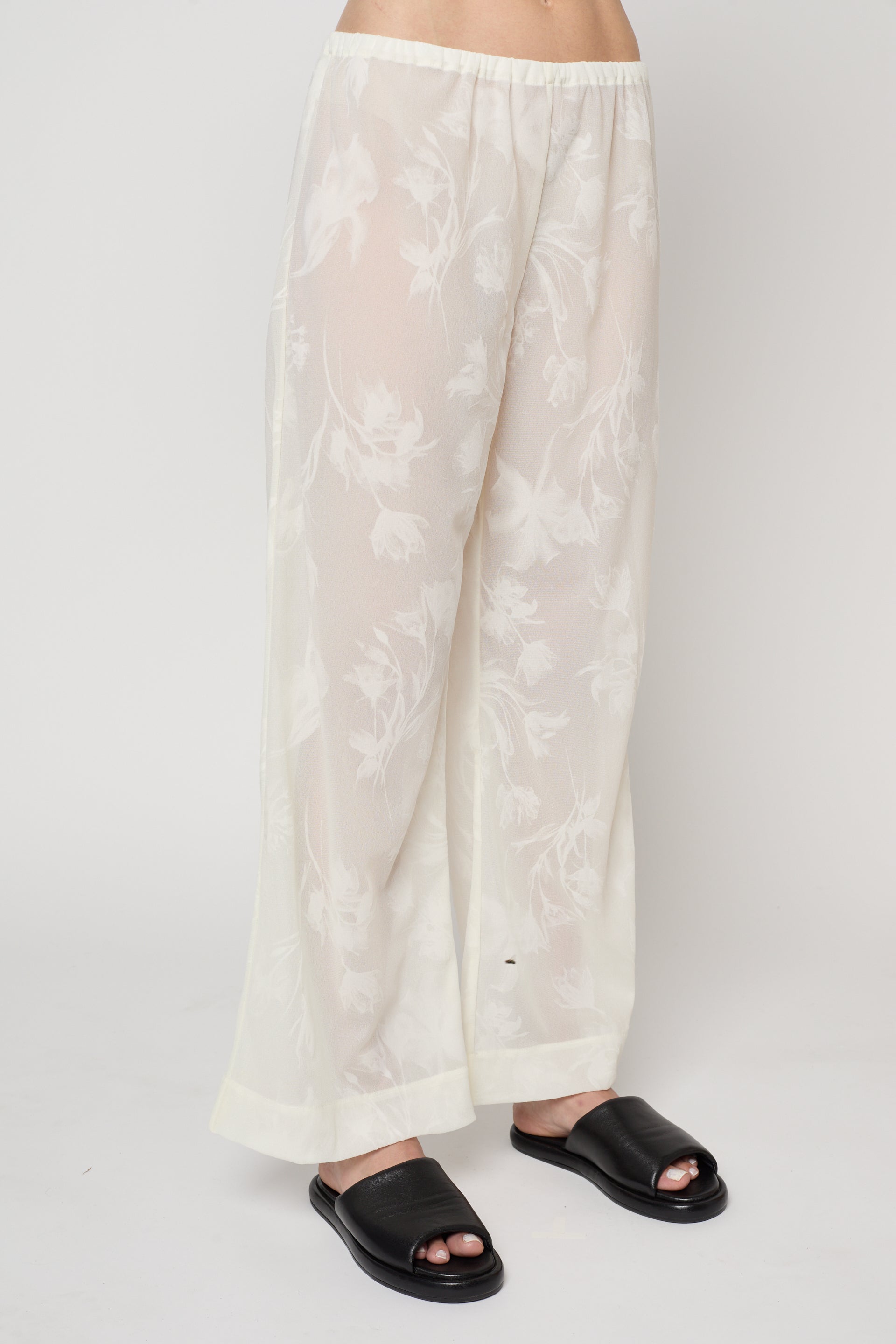 Print Pant in Flower Flock Crepe