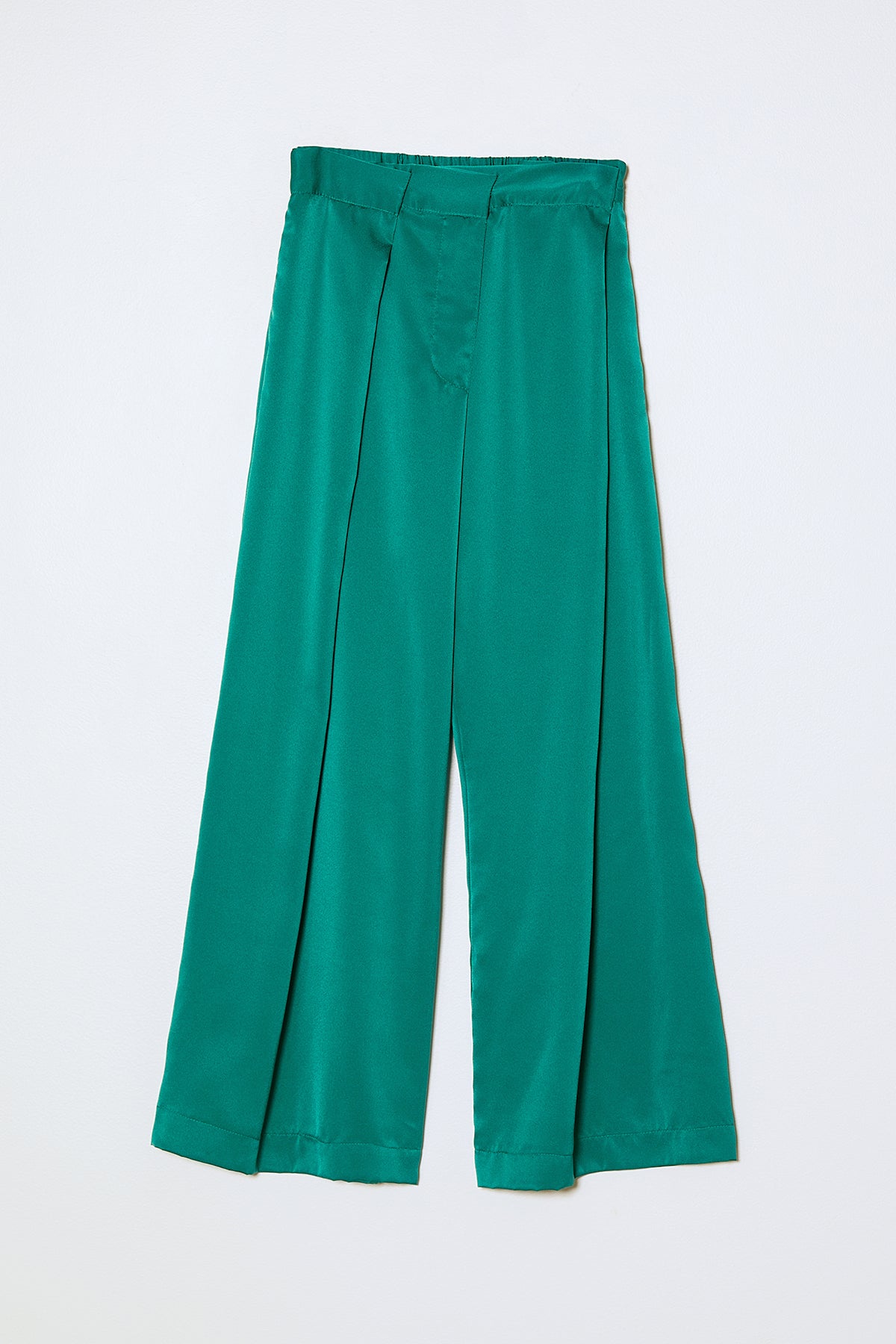 Asymmetrical Trouser in Matte Sheen Satin