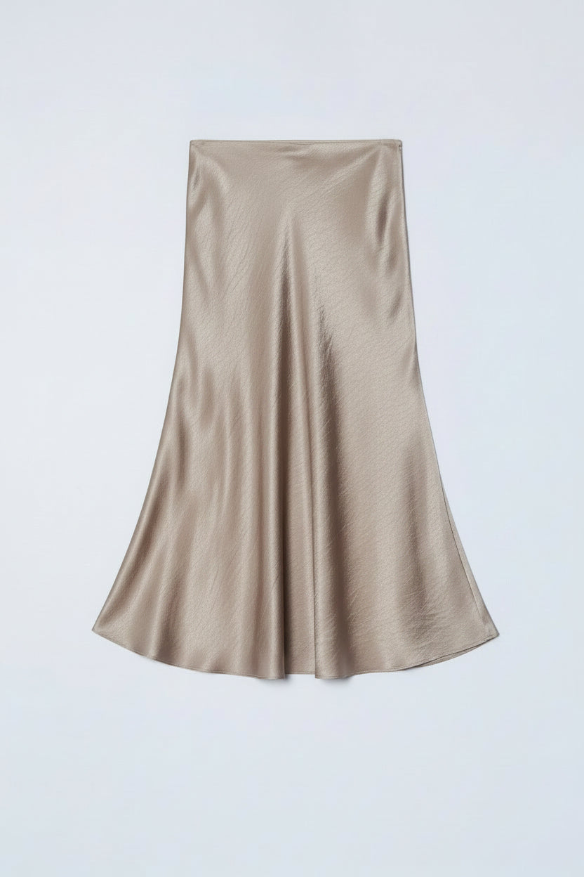 Mireille Skirt in Crinkled Satin