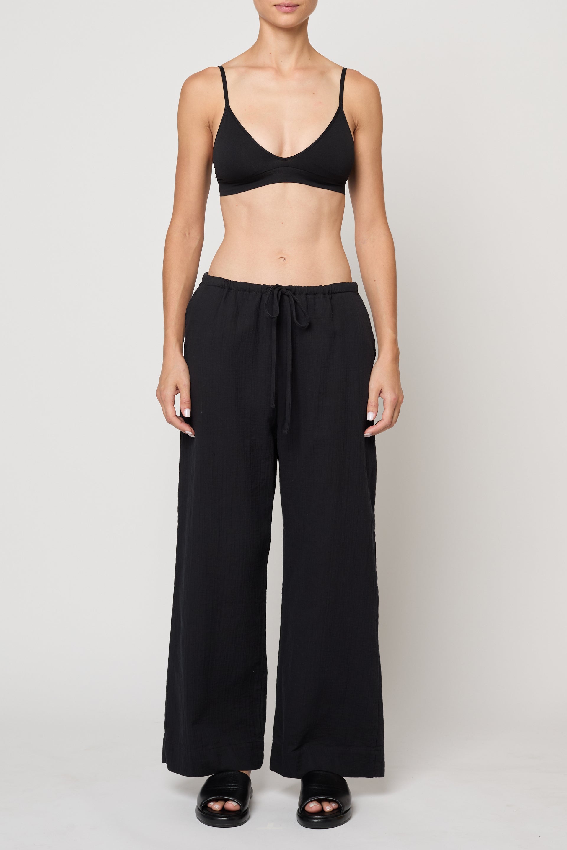 Drawstring Pant in Crinkled Gauze