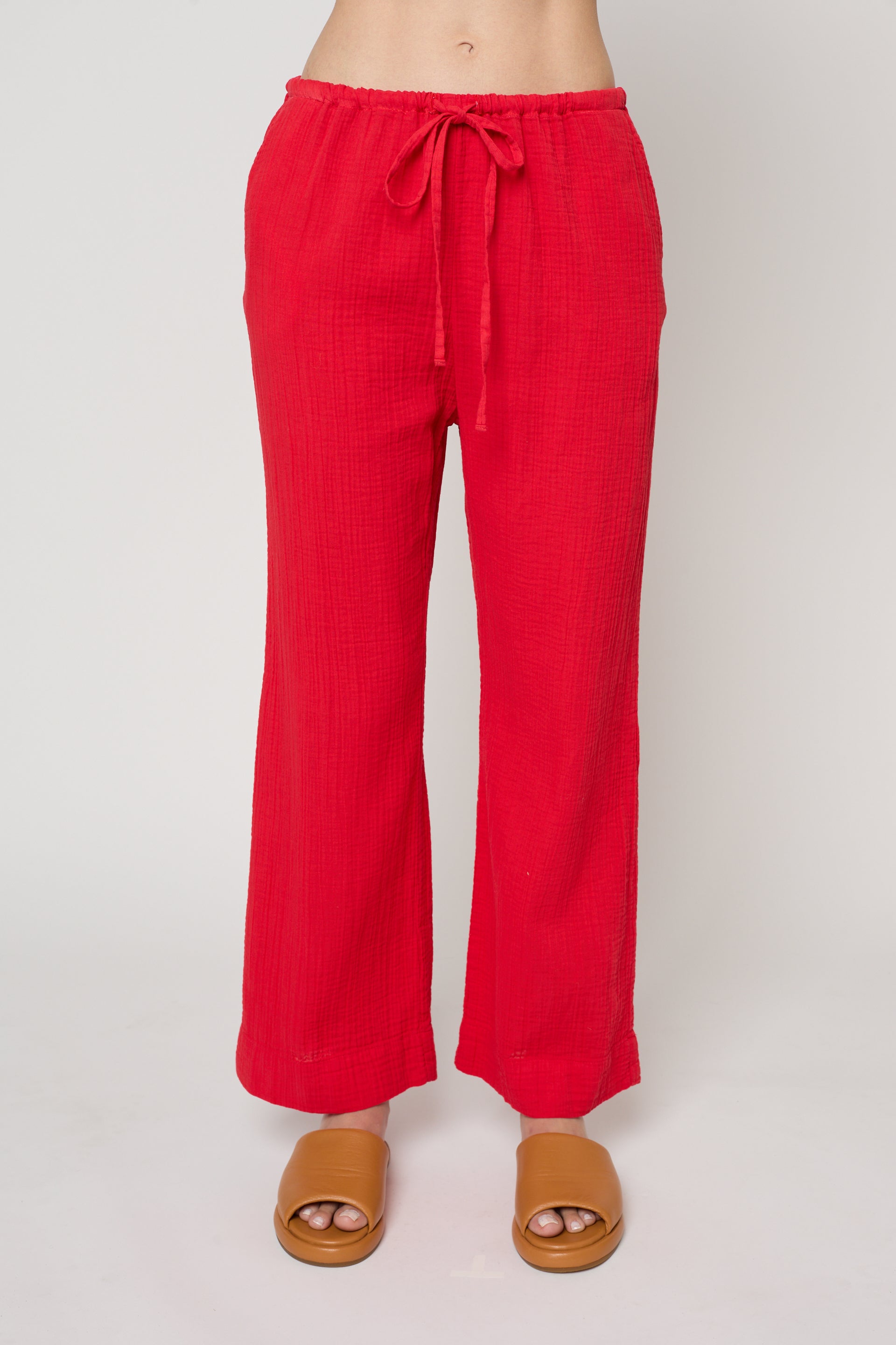 Drawstring Pant in Crinkled Gauze